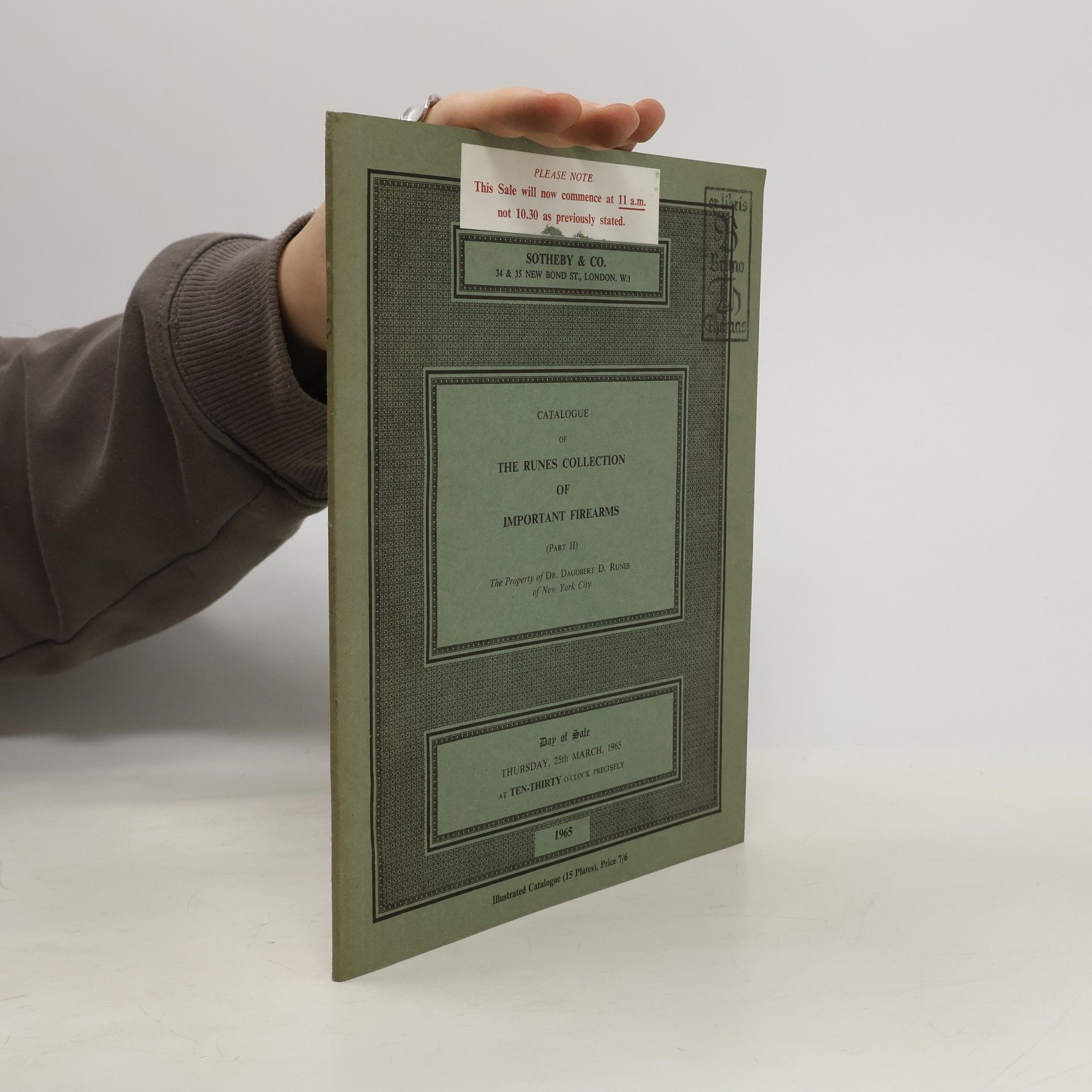 Autores varios Catalogue of the Runes Collection of Important Firearms [(Part I)].