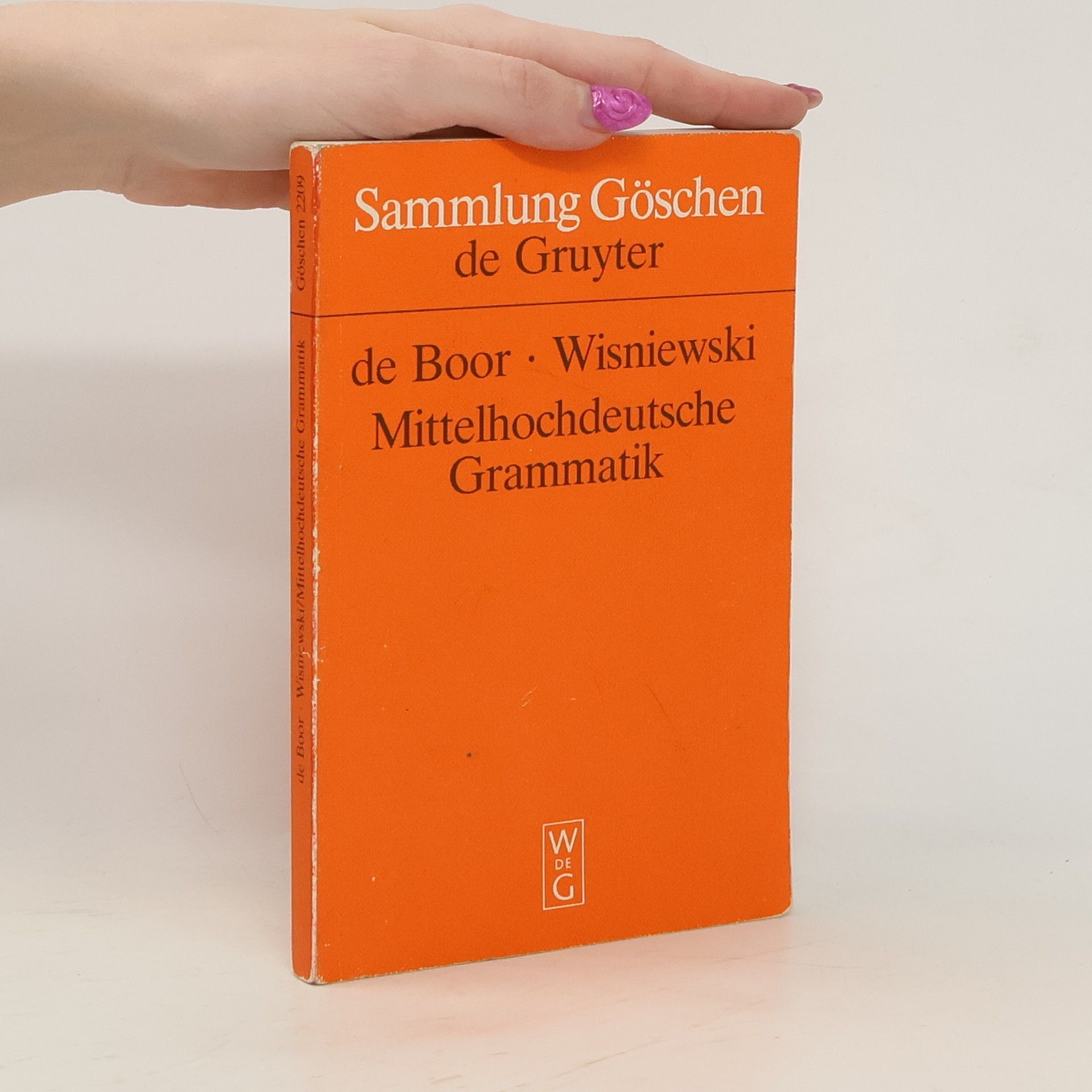 Helmut de Boor Sammlung Göschen - 2209: Mittelhochdeutsche Grammatik