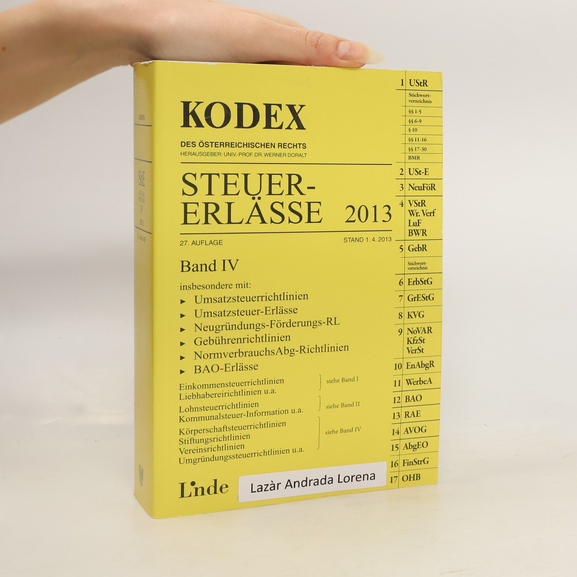 Werner Doralt Steuer-Erlässe