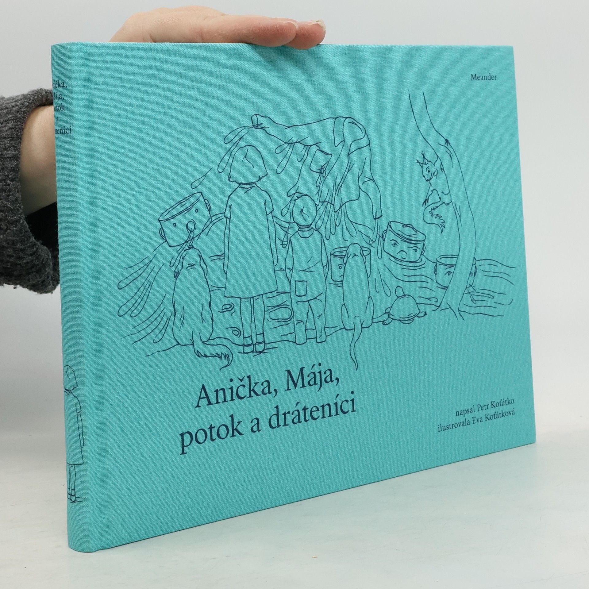 Petr Koťátko Anička, Mája, potok a dráteníci