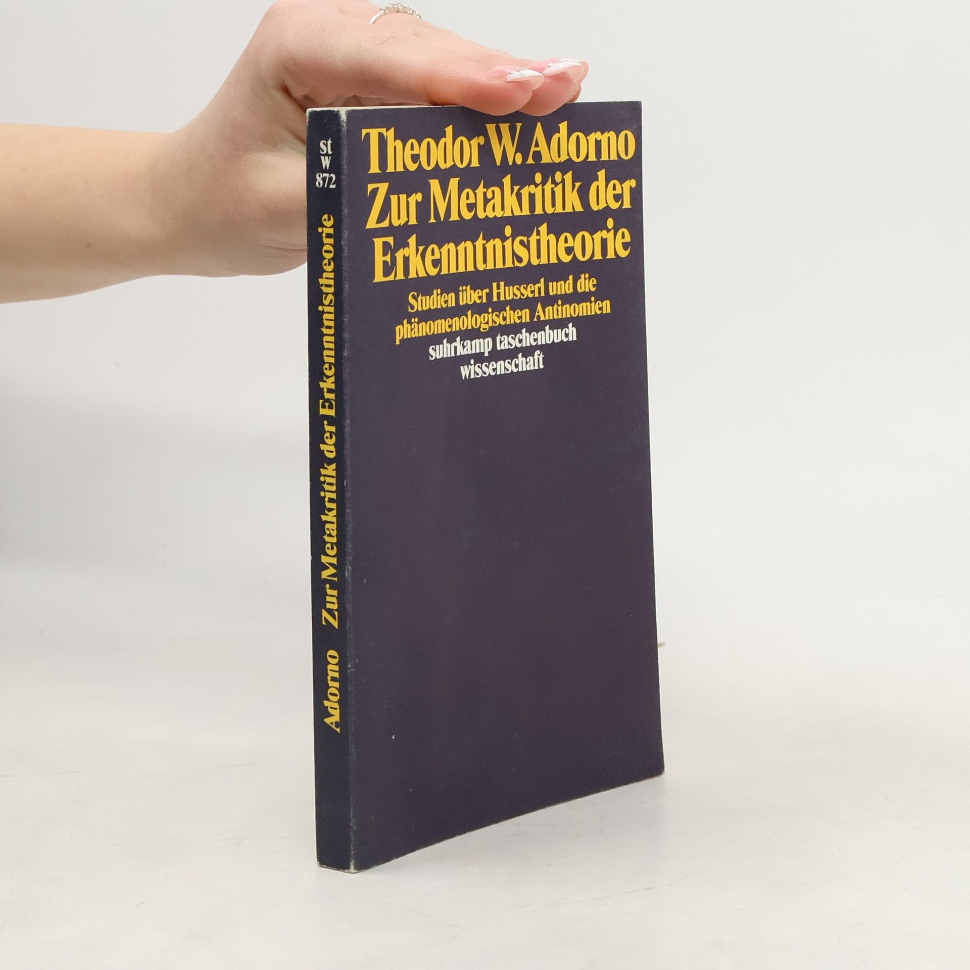Theodor W. Adorno Zur Metakritik der Erkenntnistheorie