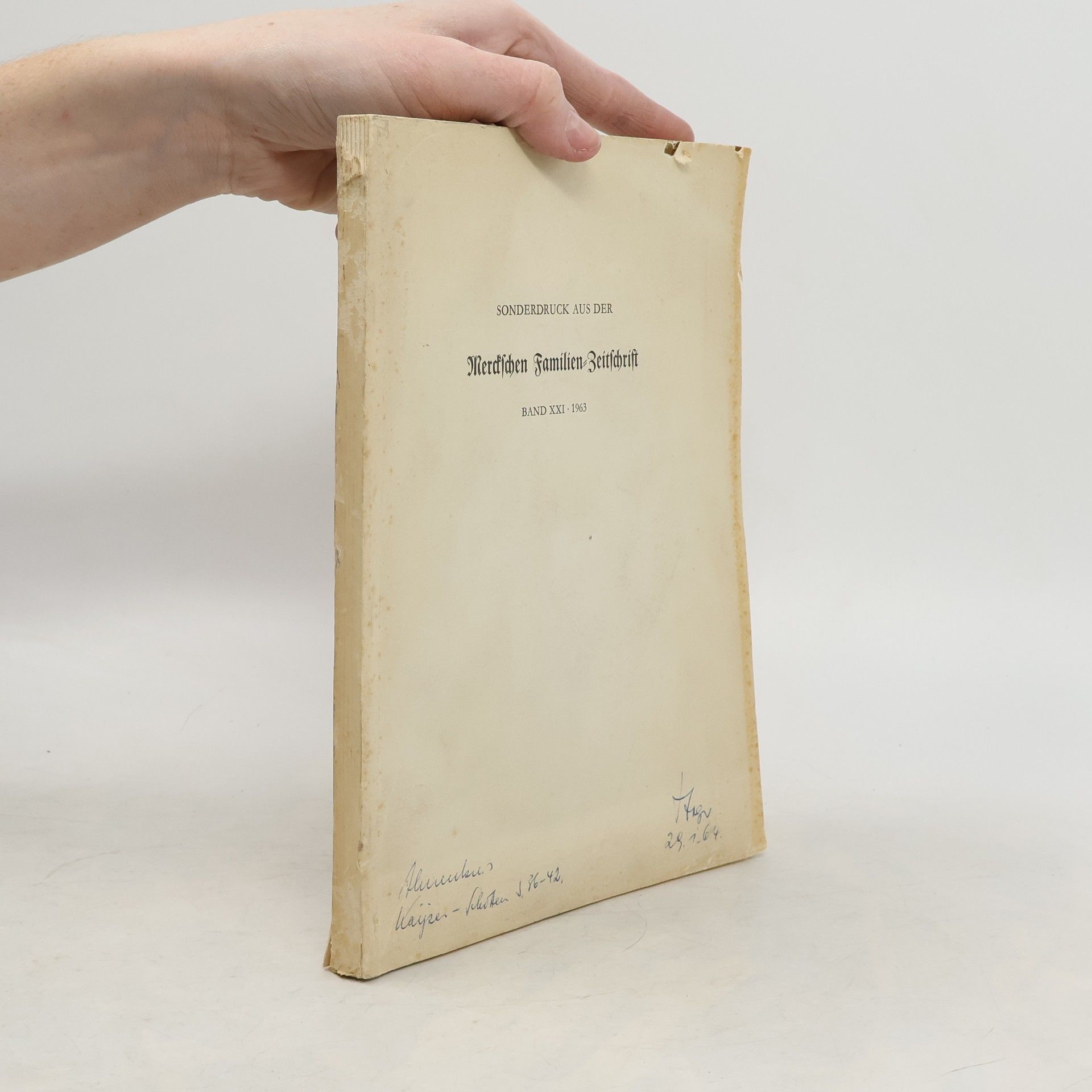 Collectif d'auteurs Sonderdruck aus der Merckschen Familien Zeitschrift. Band XXI.