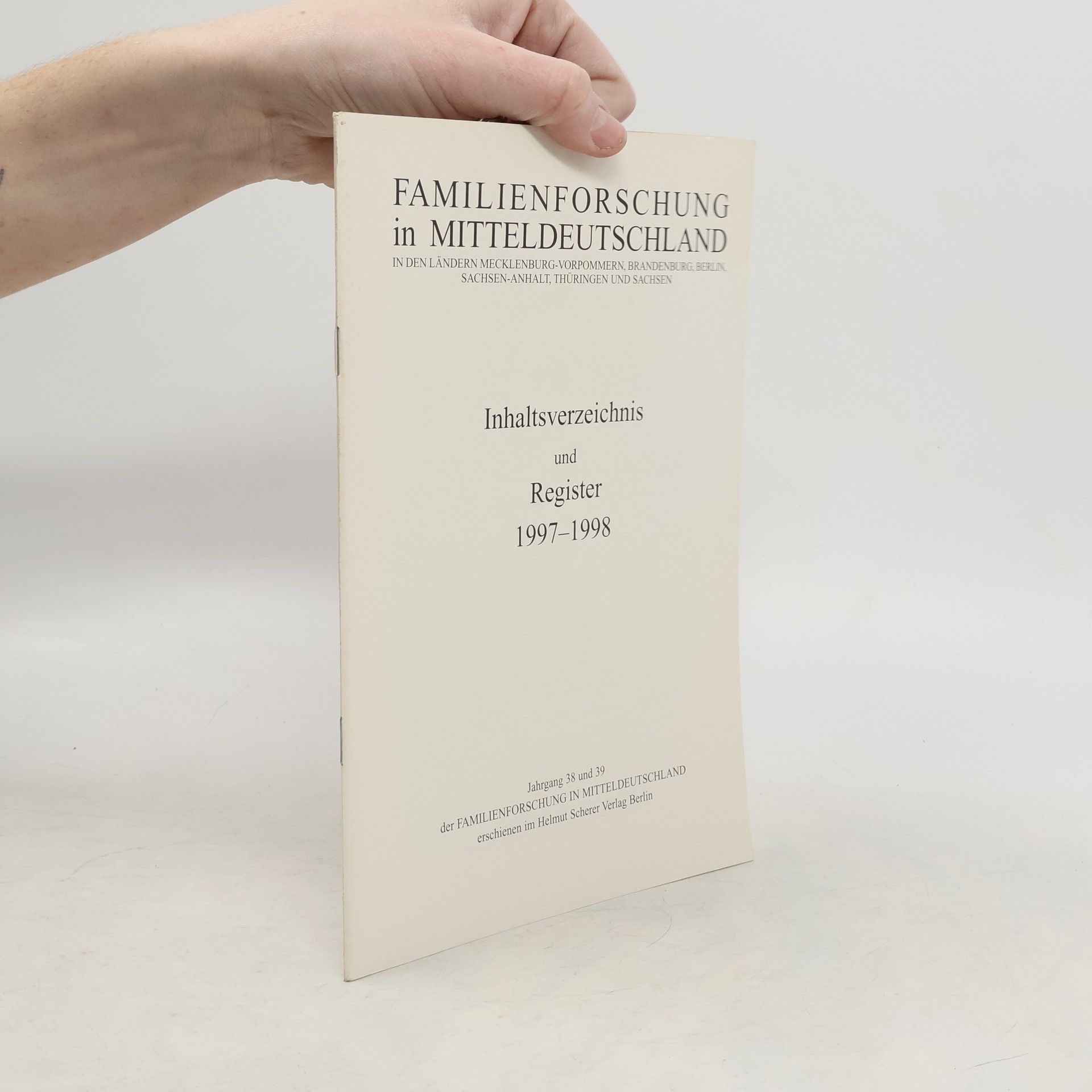 AA.VV. Familienforschung in Mitteldeutschland