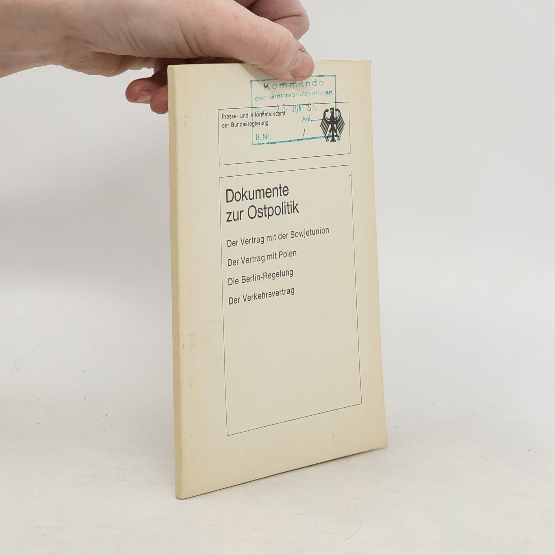 Collectif d'auteurs Dokumente zur Ostpolitik