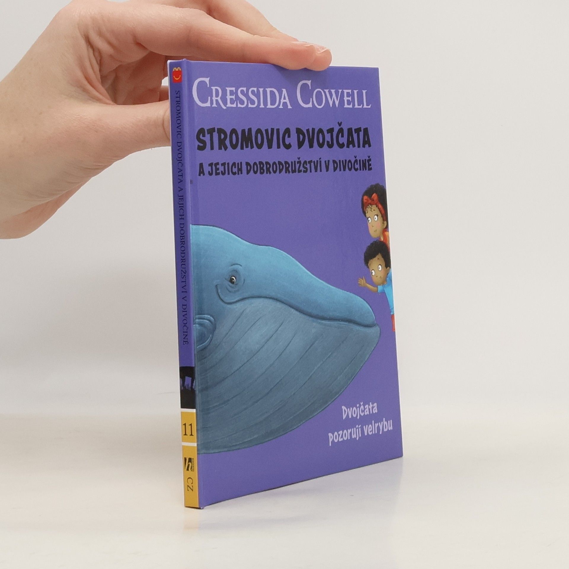 Cressida Cowell Stromovic dvojčata a jejich dobrodružství v divočině. Dvojčata pozorují velrybu