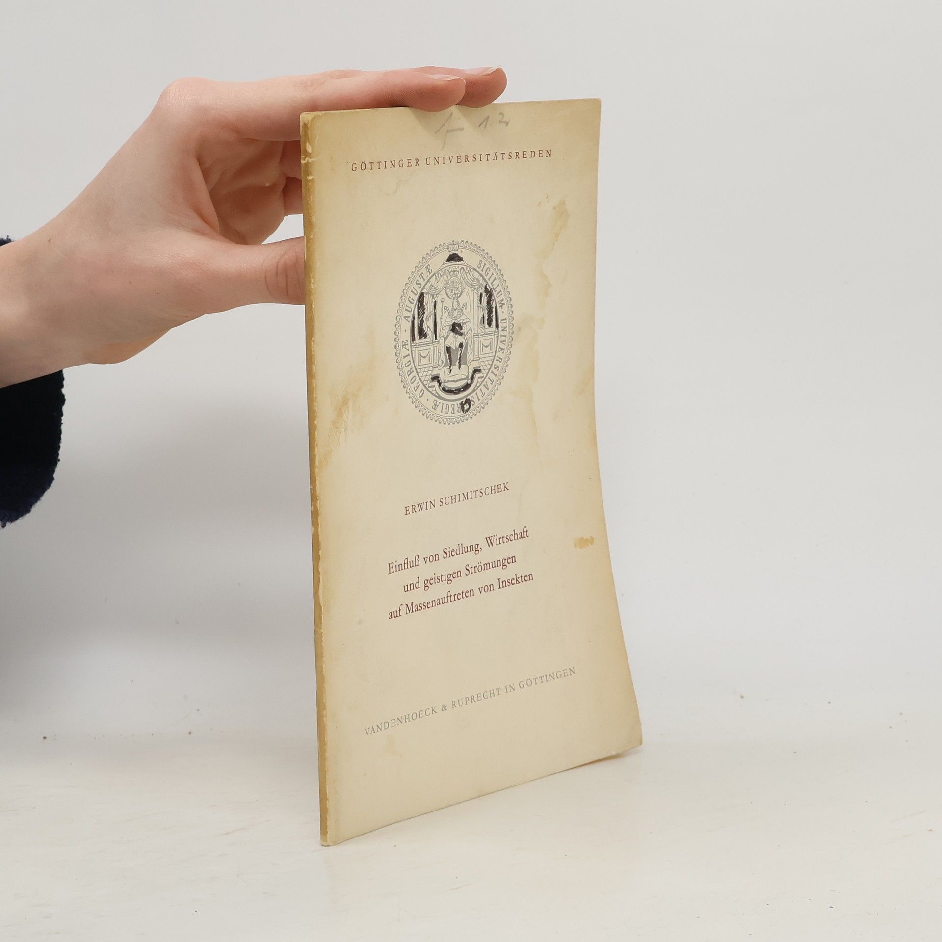 Einfluß von Siedlung, Wirtschaft und geistigen Strömungen auf Massenauftreten von Insekten