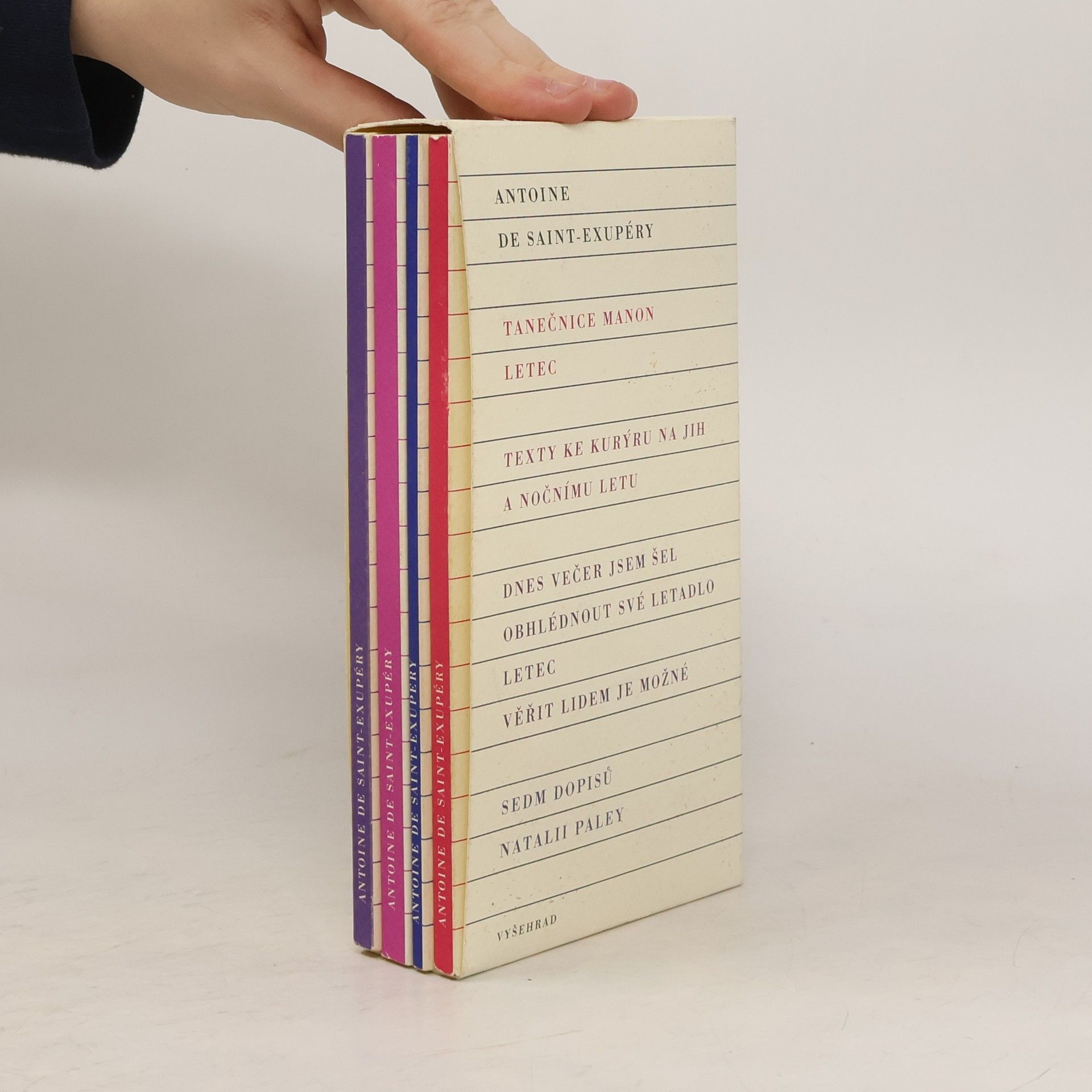 Antoine de Saint-Exupéry Tanečnice Manon. Letec. Texty ke Kurýru na jih a Nočnímu letu. Dnes večer jsem šel obhlédnout své letadlo. Věřit lidem je možné. Sedm dopisů Natalii Paley