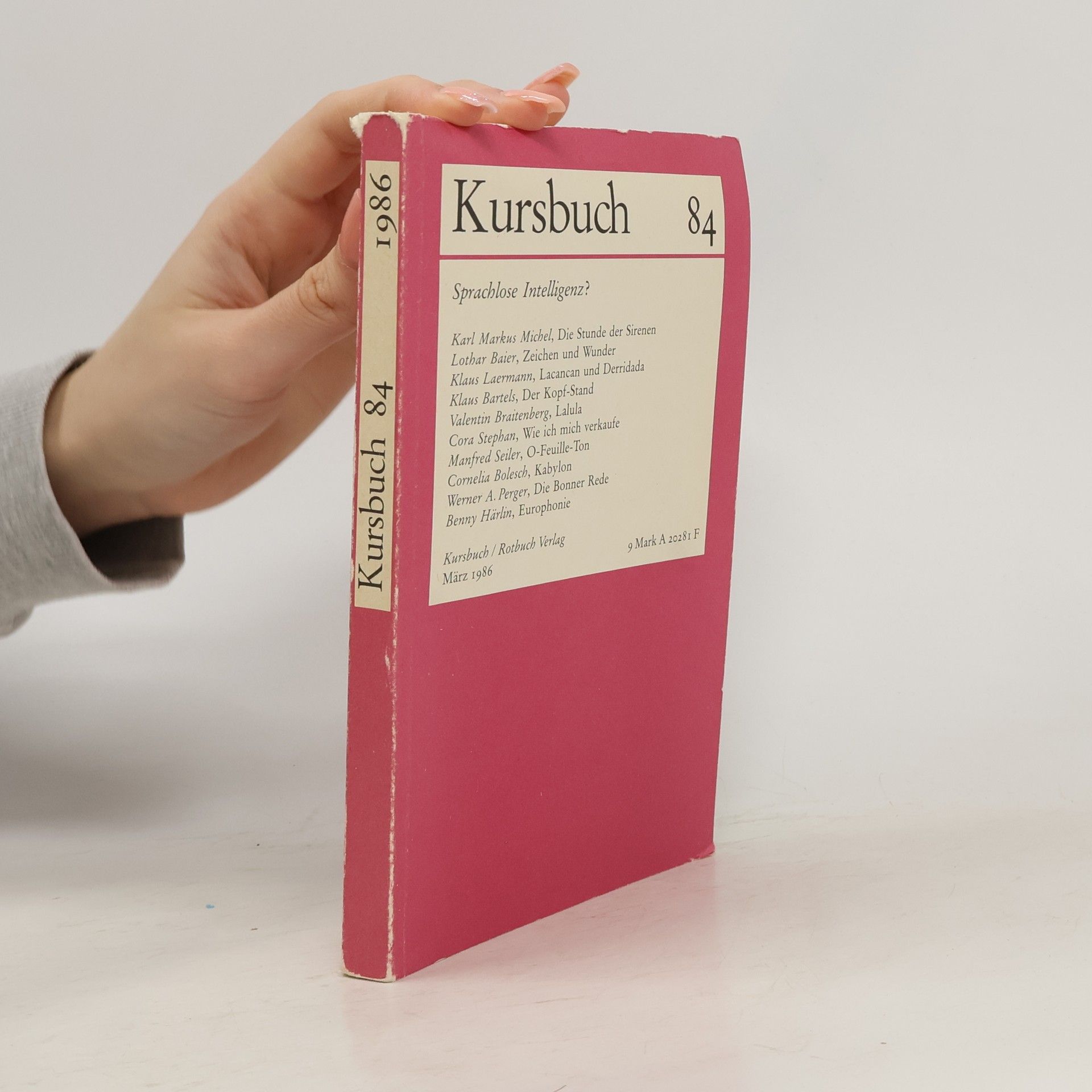 Collectif d'auteurs Kursbuch 84. Sprachlose Intelligenz?