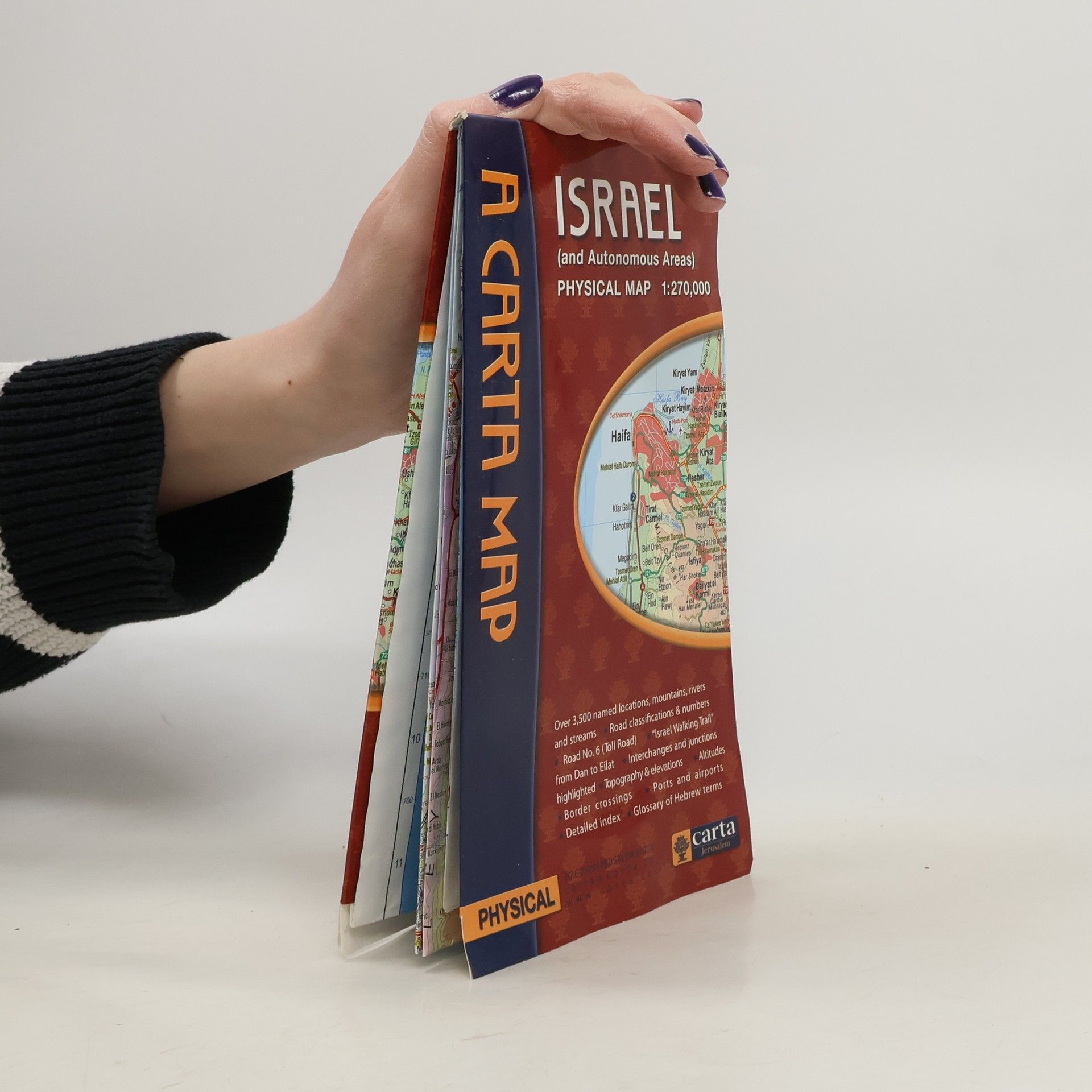 Carta Jerusalem Carta's Physical Map of Israel