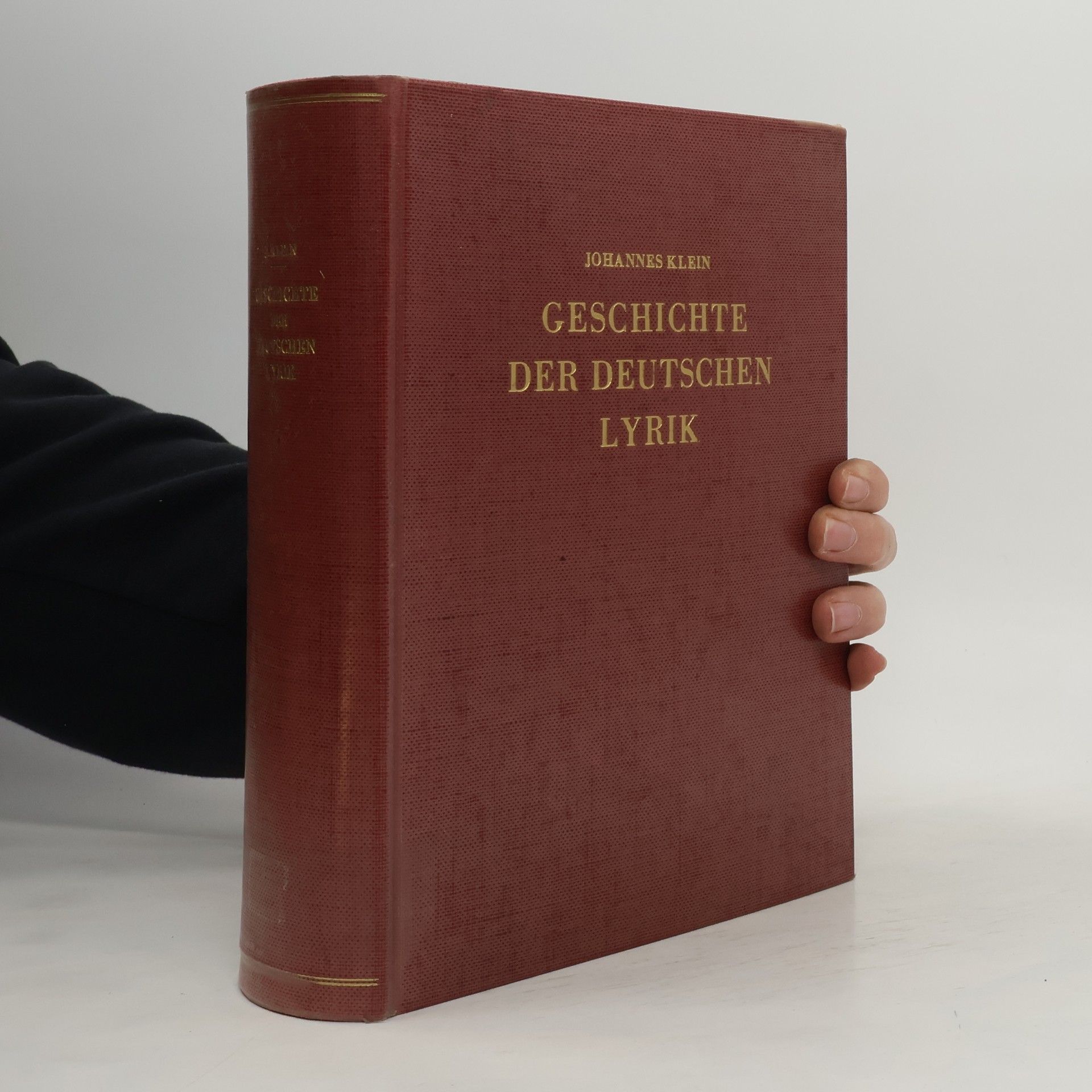 Johannes Klein Geschichte der deutschen Lyrik