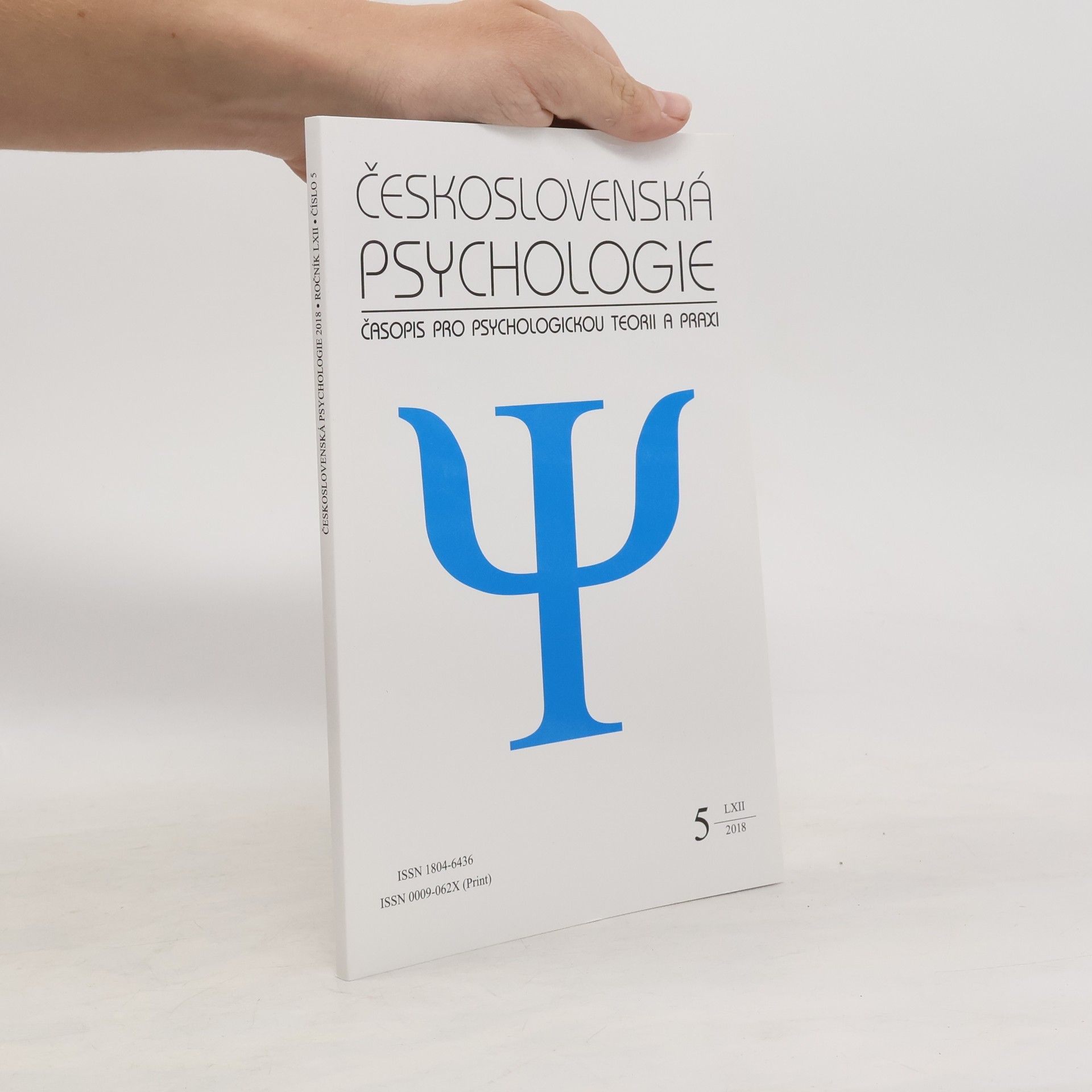 Collectif d'auteurs Československá psychologie 5/2018