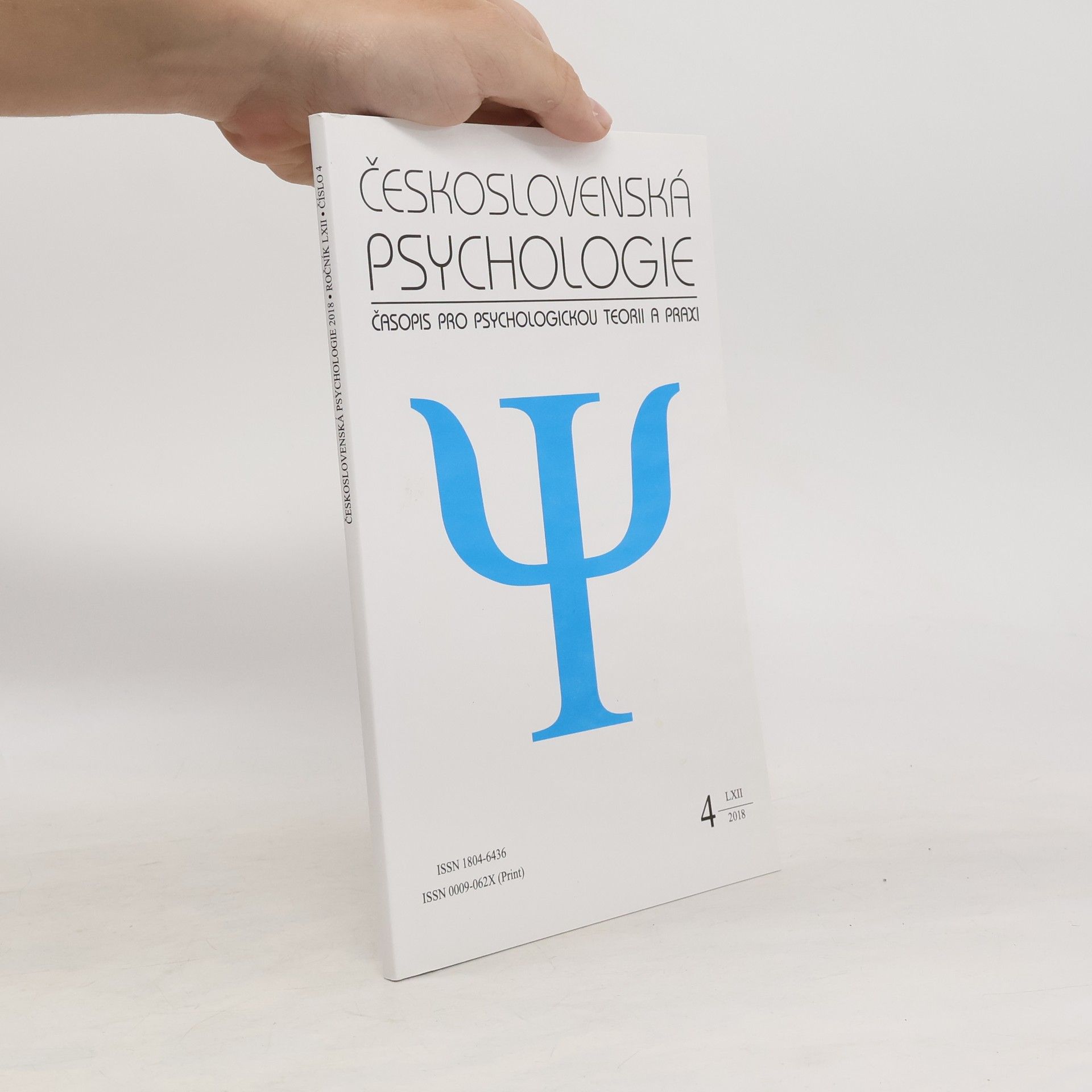 Collectif d'auteurs Československá psychologie 4/2018