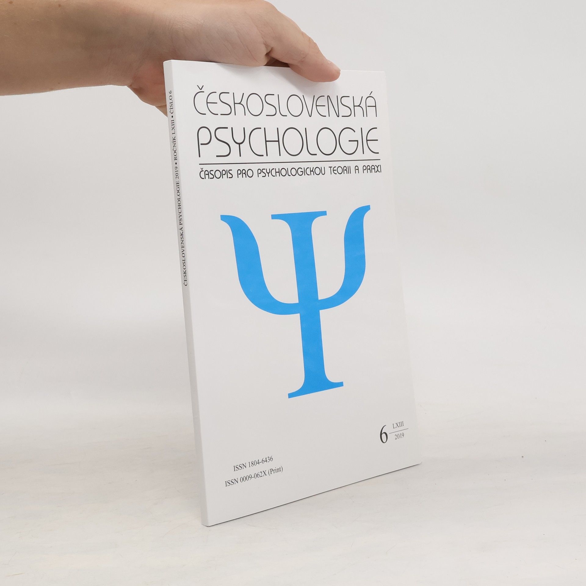 Collectif d'auteurs Československá psychologie 6/2019