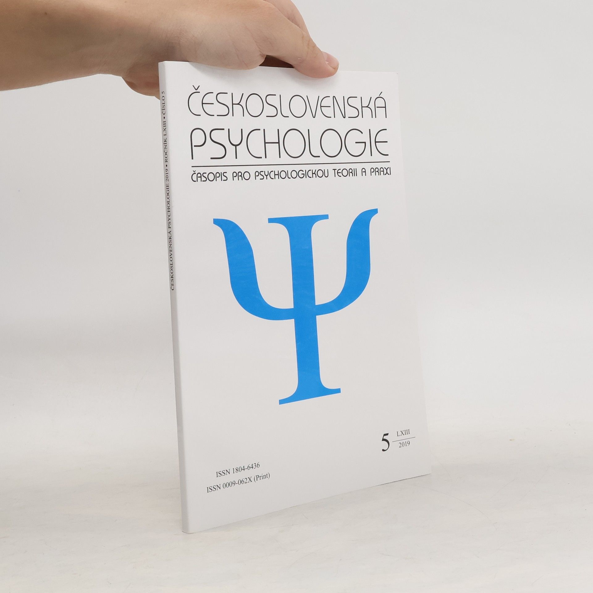 Collectif d'auteurs Československá psychologie 5/2019