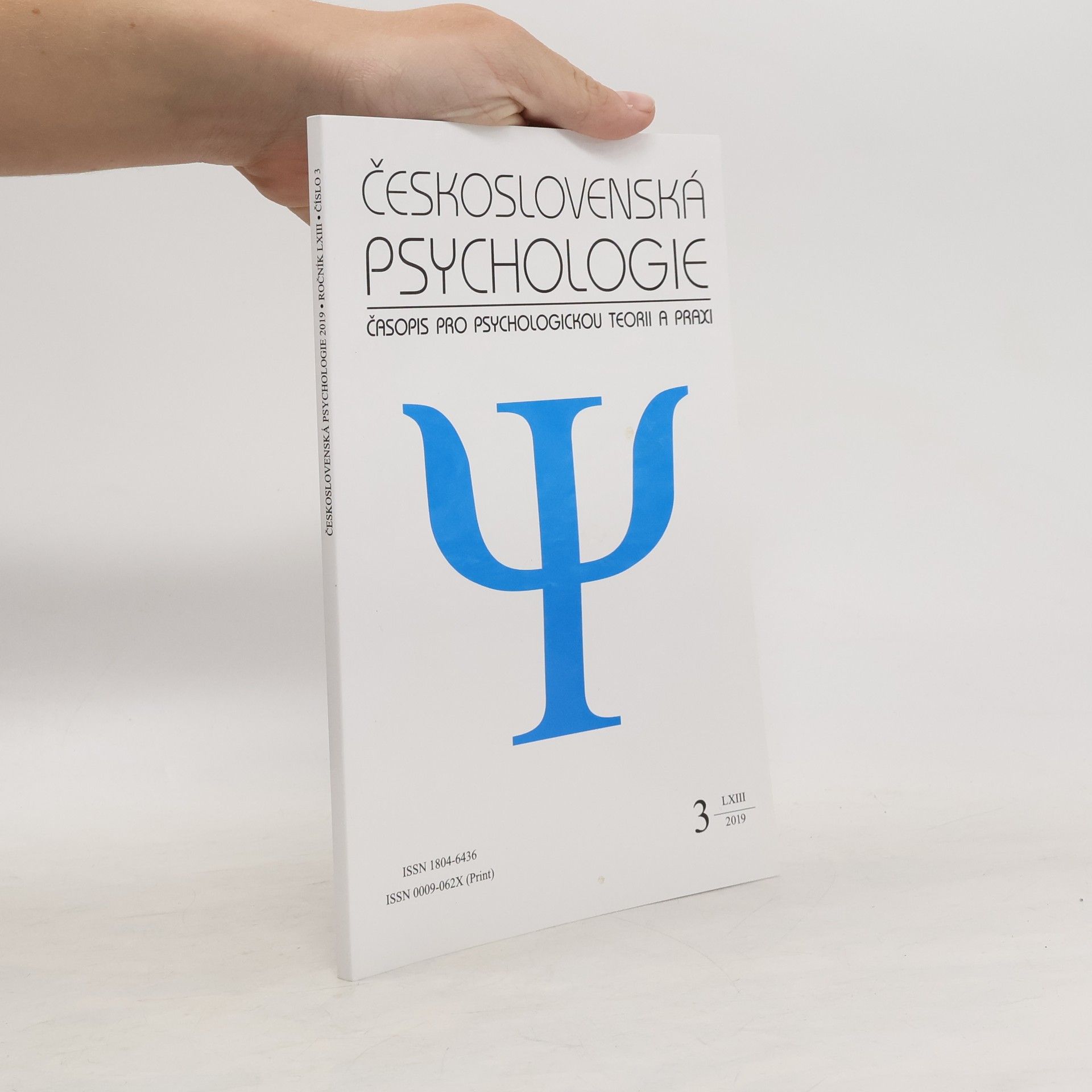 Collectif d'auteurs Československá psychologie 3/2019