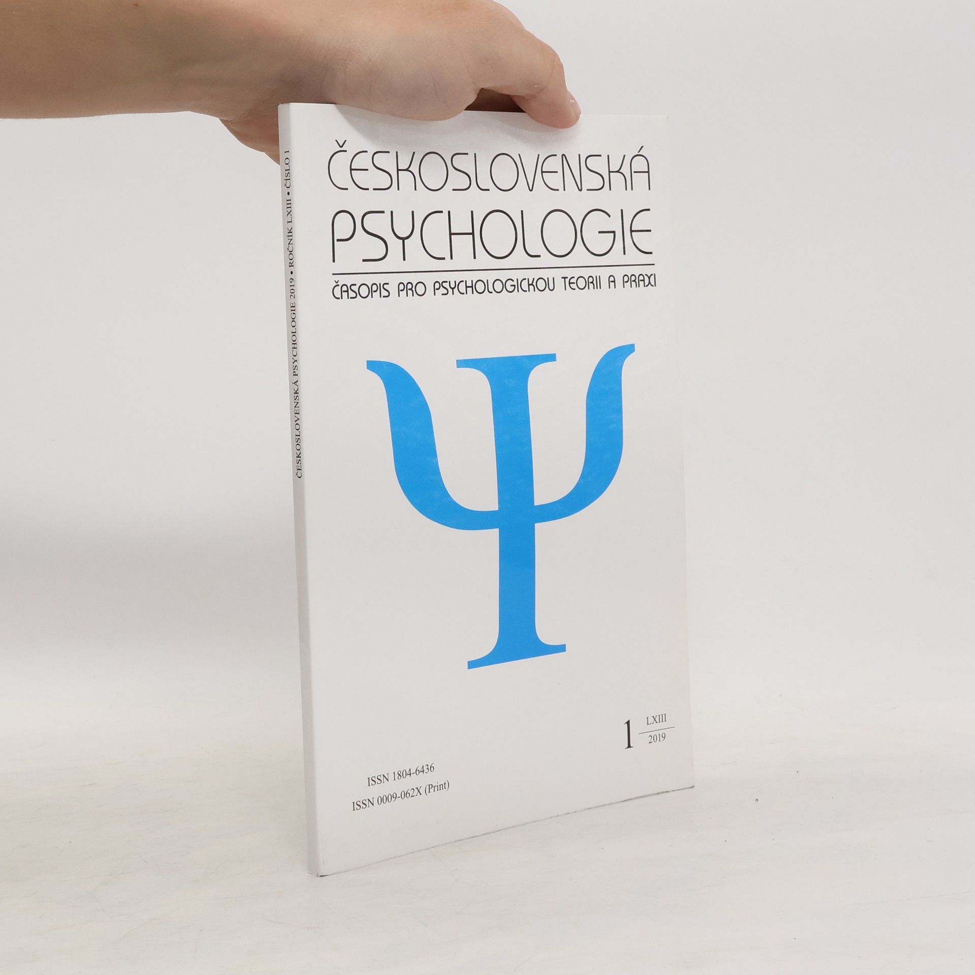 Collectif d'auteurs Československá psychologie 1/2019