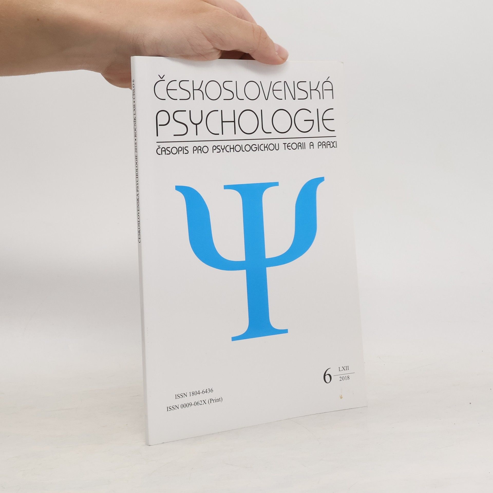 Collectif d'auteurs Československá psychologie 6/2018