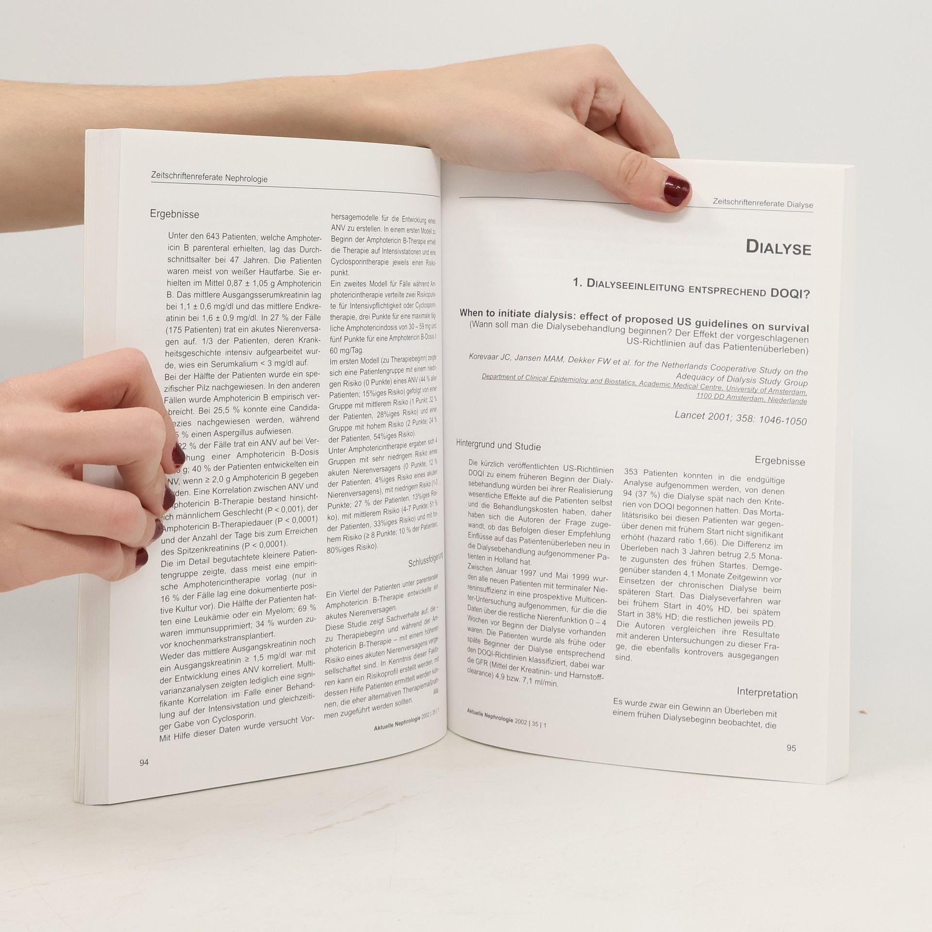 Autorenkollektiv Aktuelle Nephrologie 1/2002