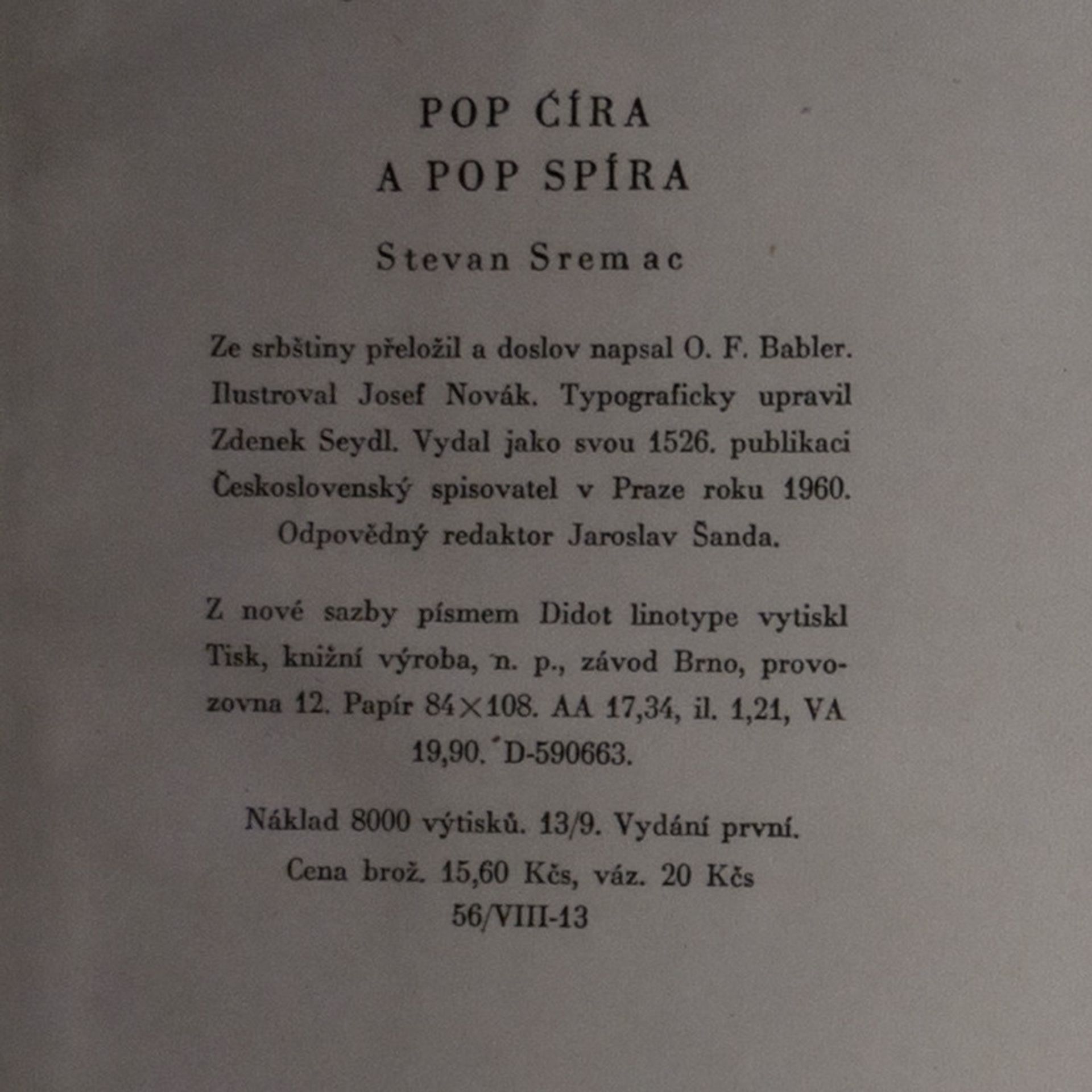 Stevan Sremac Pop Číra a pop Spíra