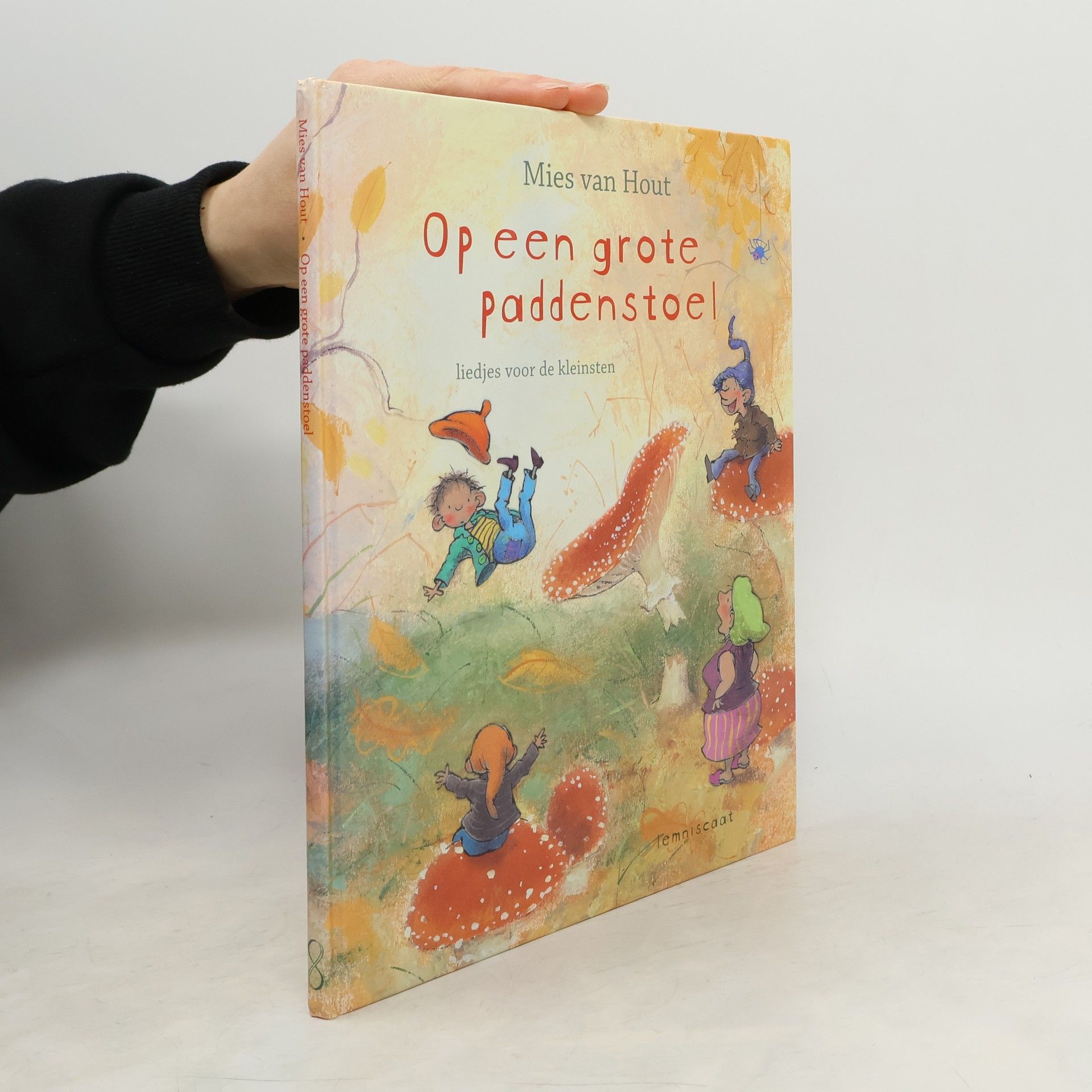 Op een grote paddenstoel