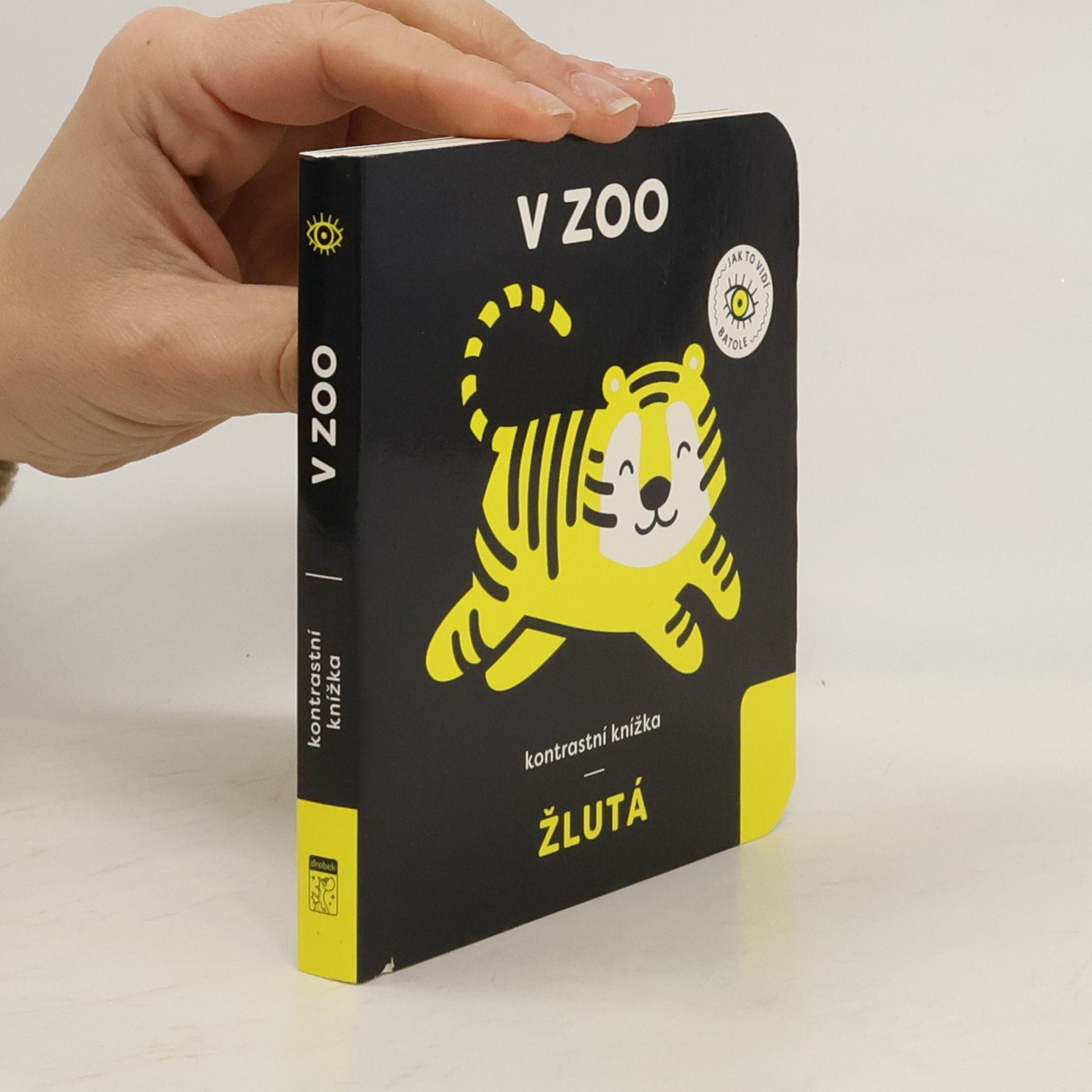V zoo. Kontrastní knížka, žlutá