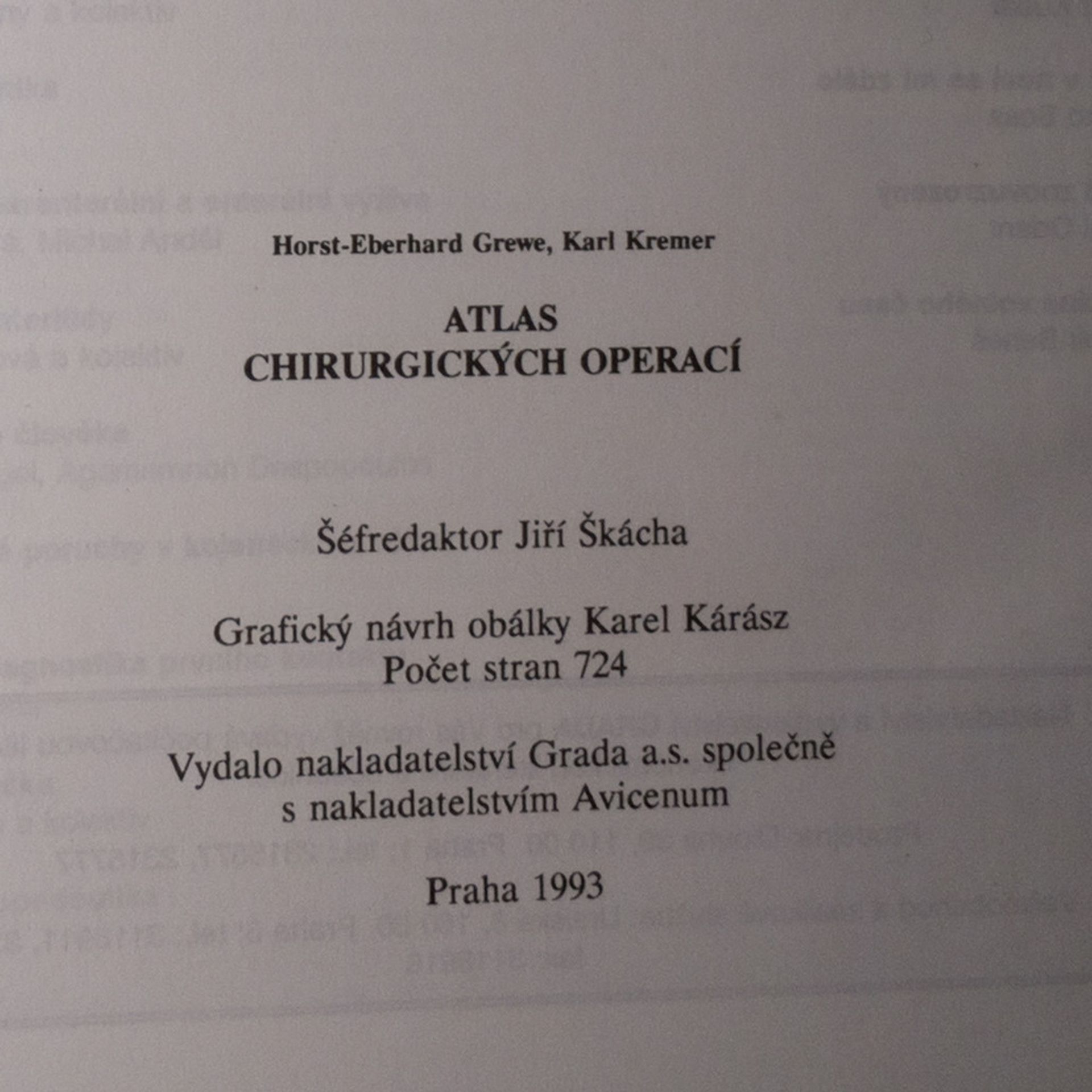 Horst Eberhard Grewe Atlas chirurgických operací