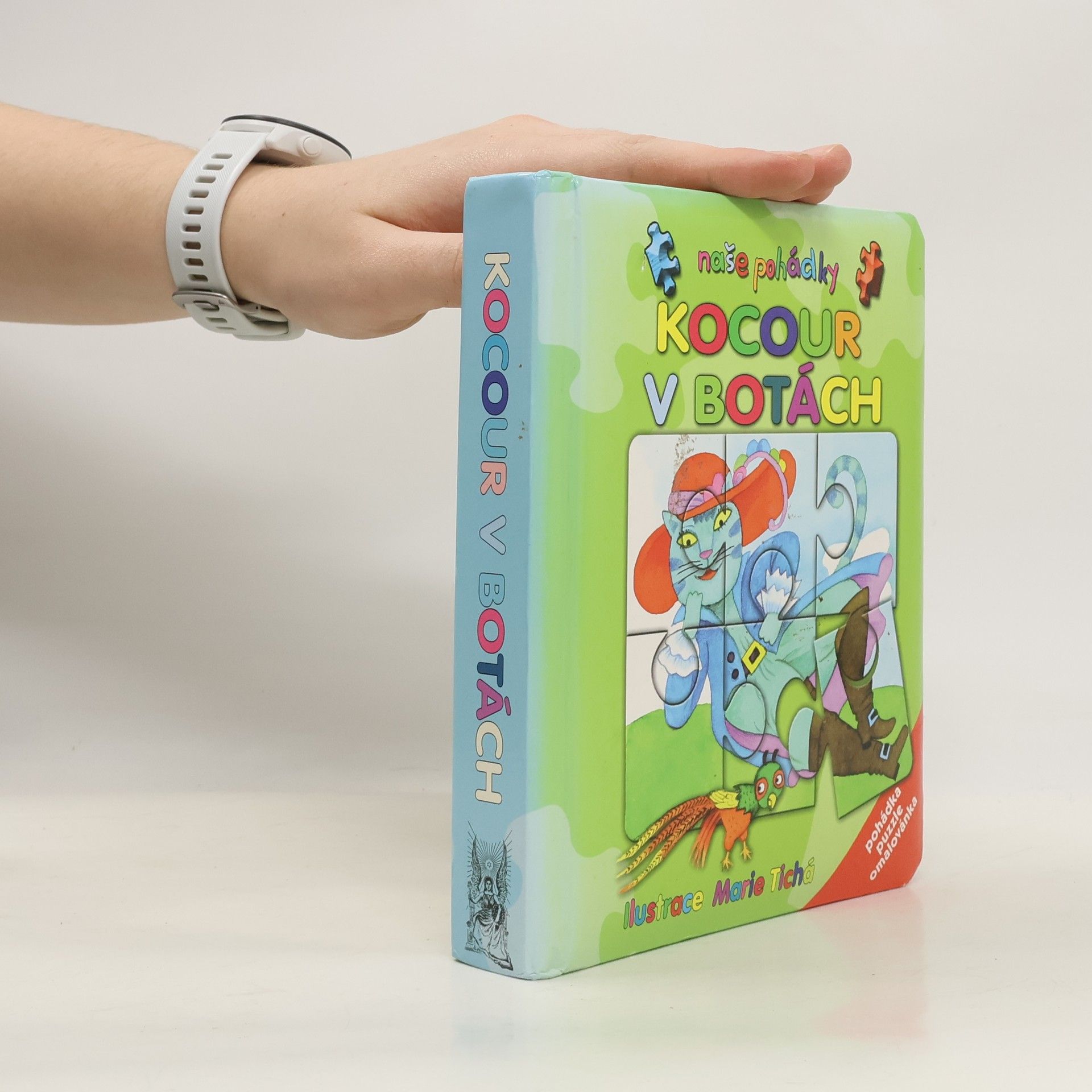 Kocour v botách: Pohádka, puzzle, omalovánka