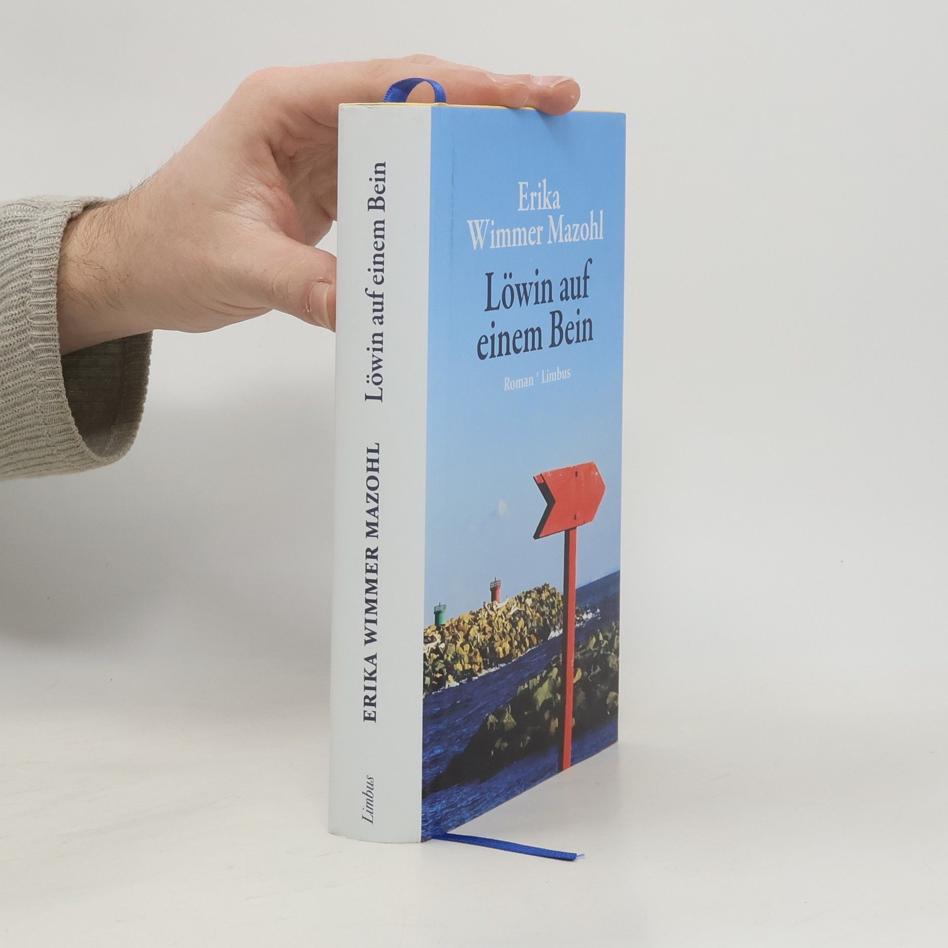 Löwin auf einem Bein