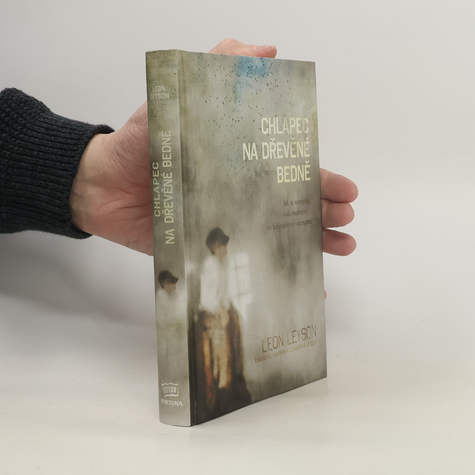 Chlapec na dřevěné bedně