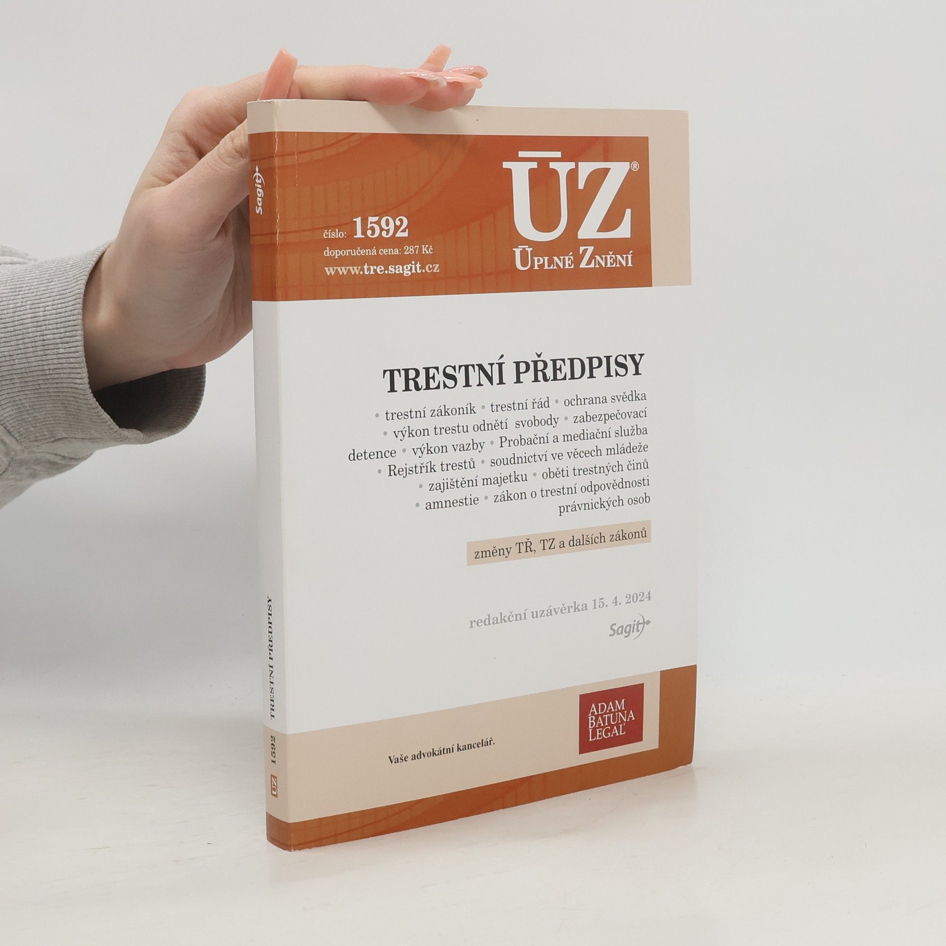 Sagit ÚZ 1592 Trestní předpisy