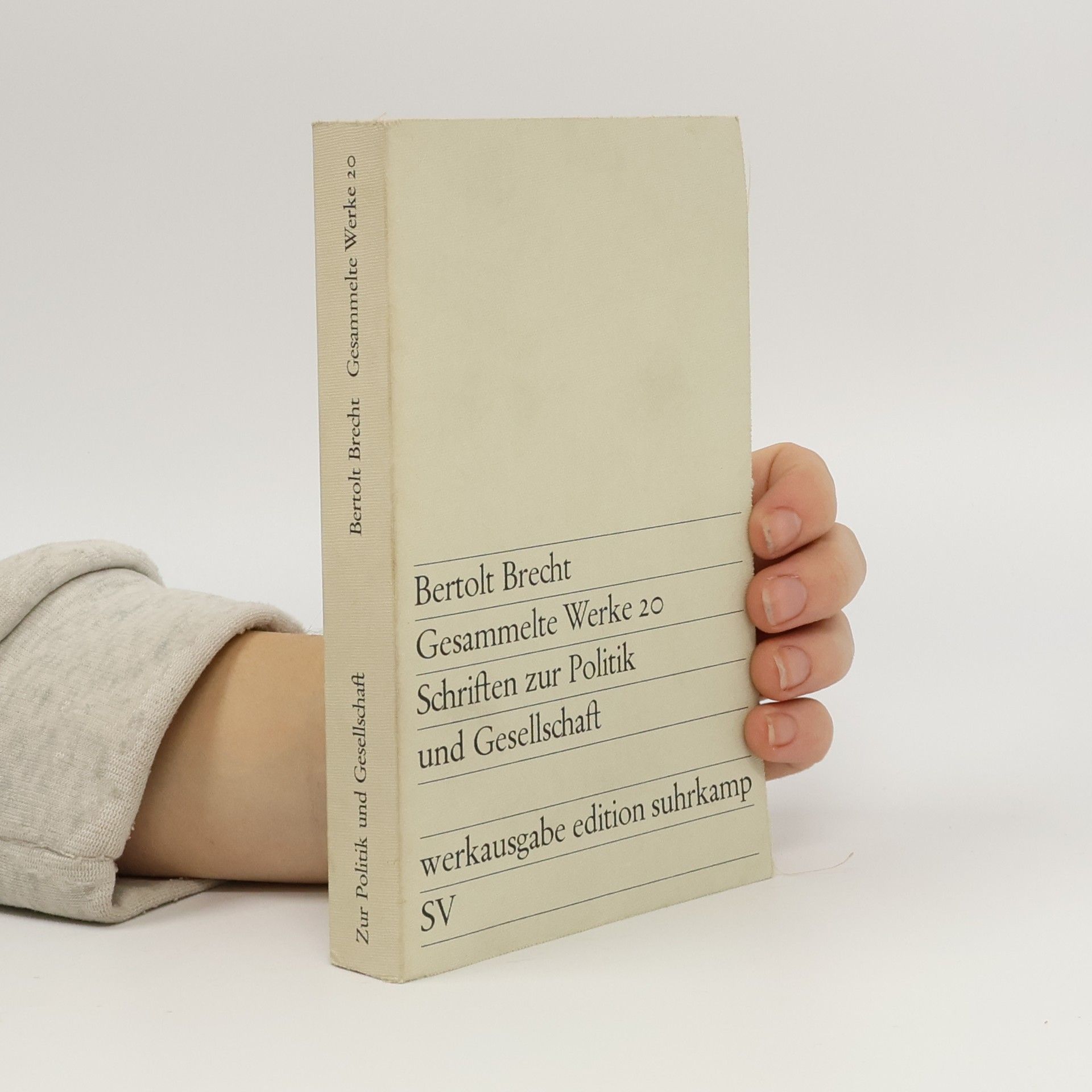 Bertolt Brecht Gesammelte Werke 20. Schriften zur Politik und Gesellschaft