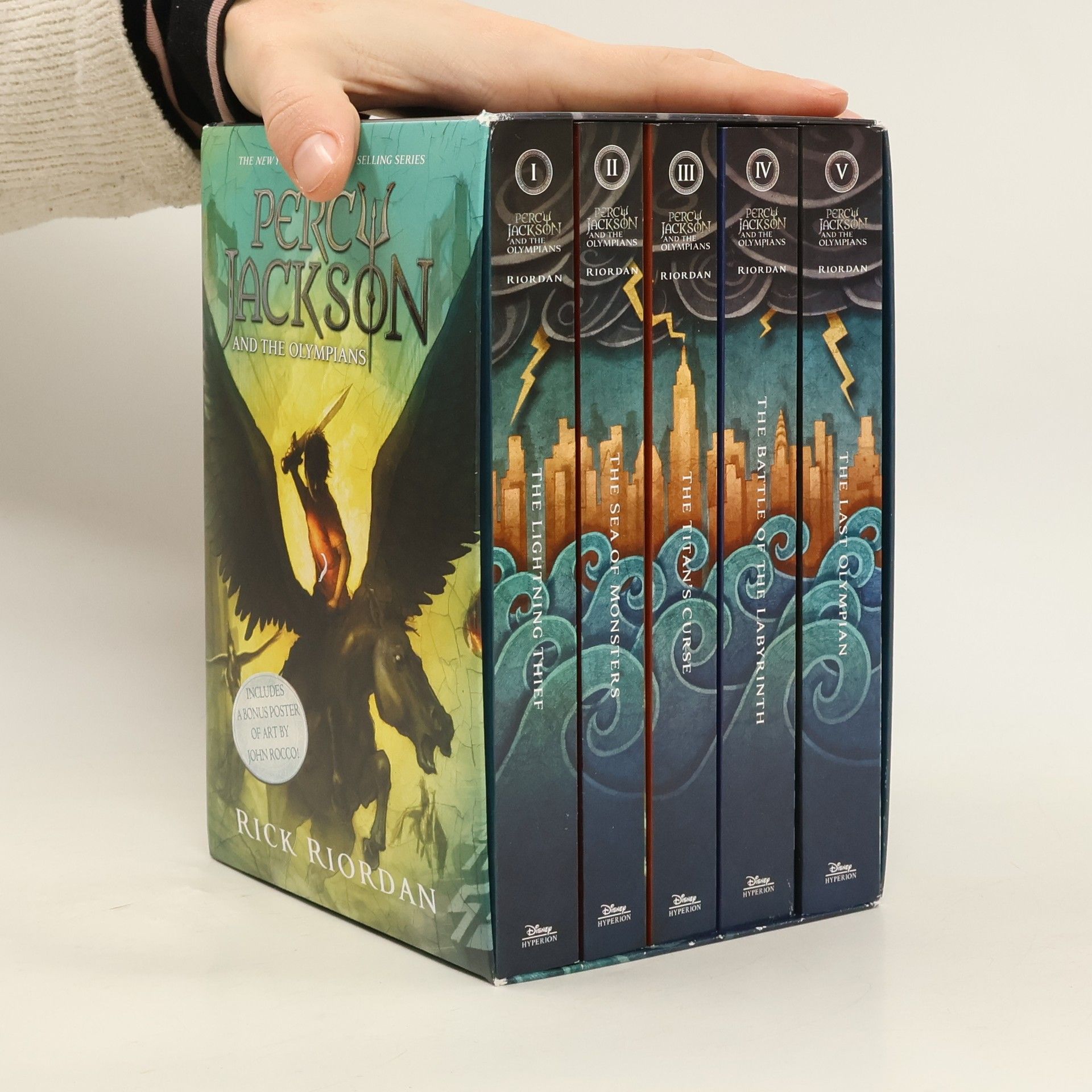 Rick Riordan Percy Jackson and the Olympians 5 Book Paperback Boxed Set (W/Poster)