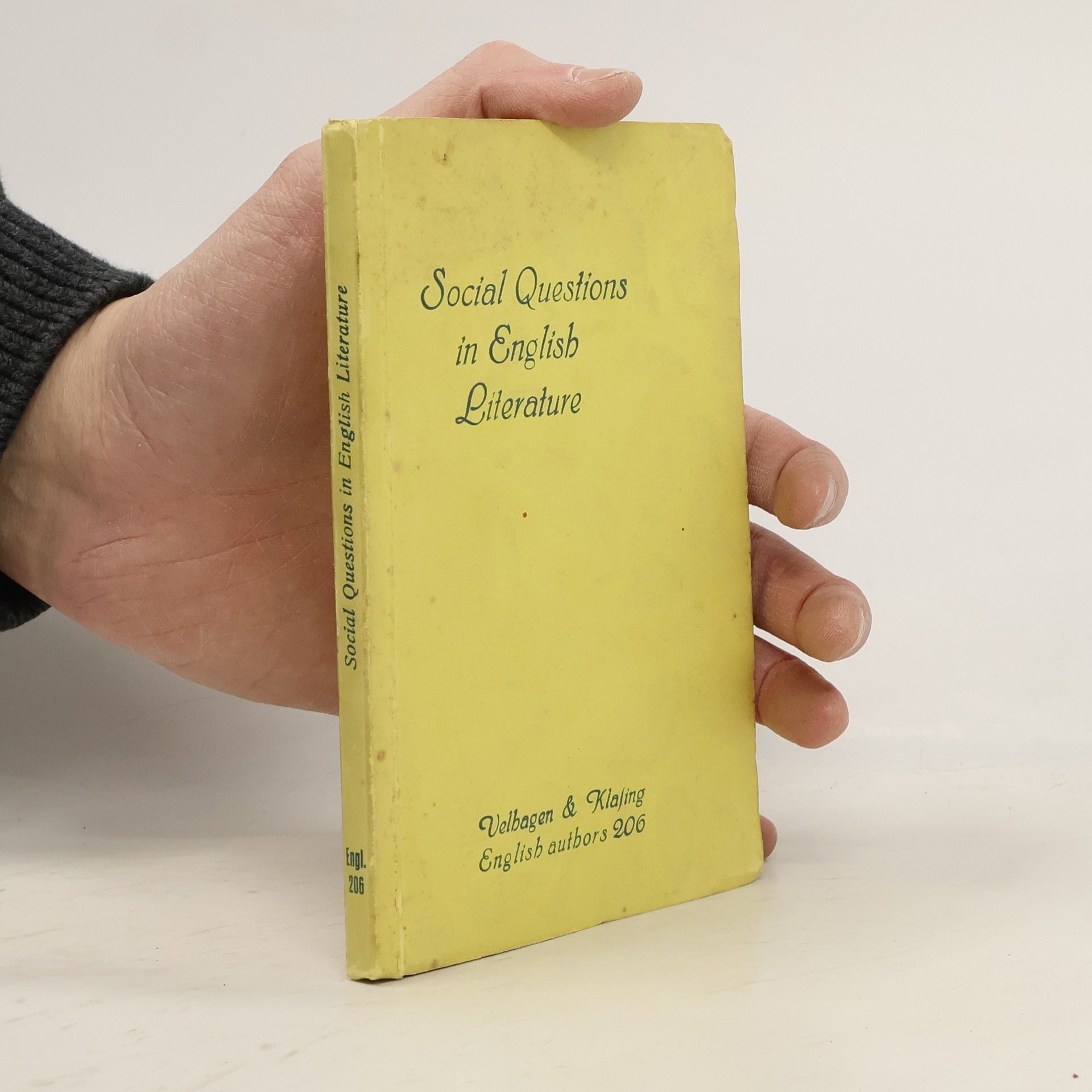 Alfred Kroitzsch Social Questions in English Literature