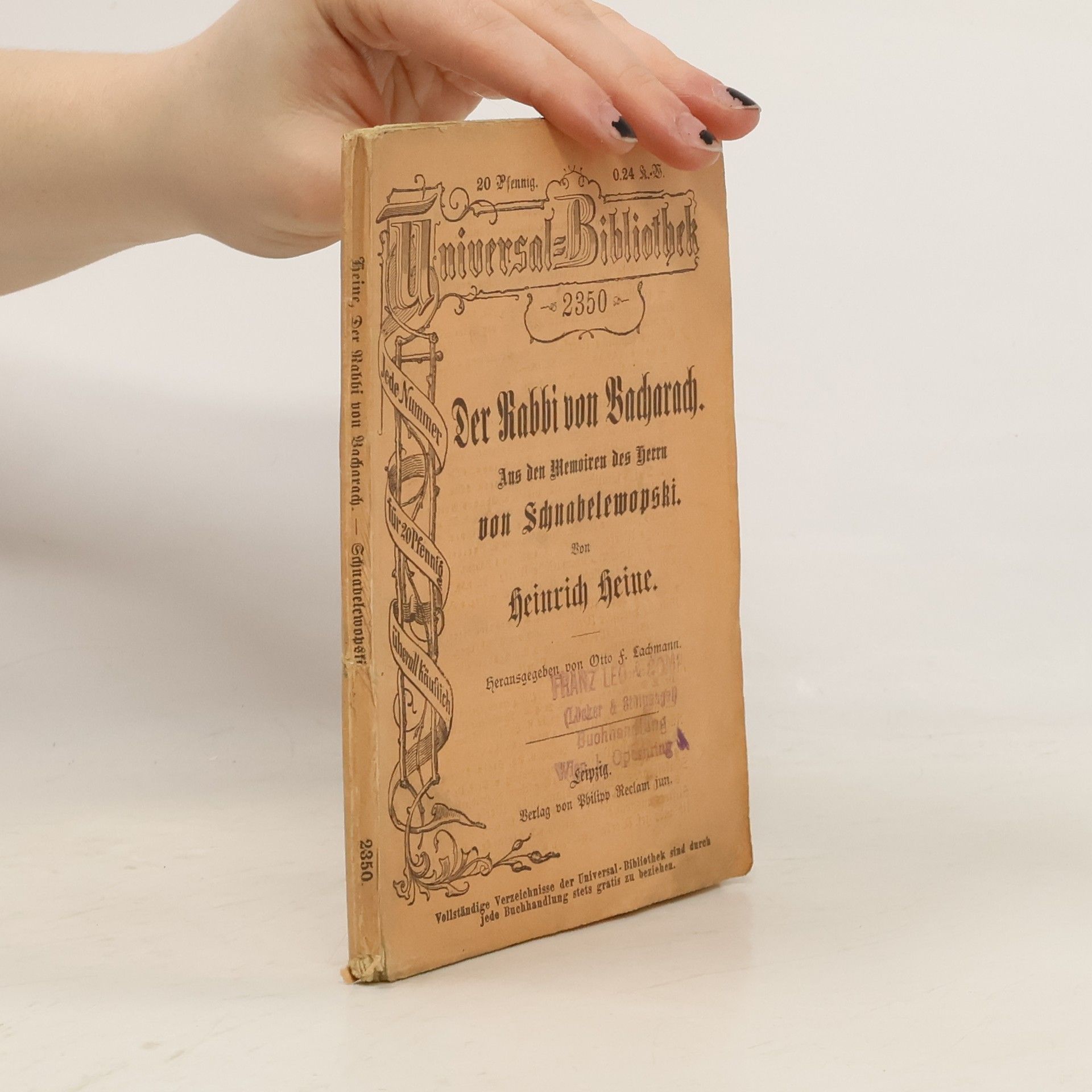 Heinrich Heine Der Rabbi von Bacharach/Memoiren des Herrn von Schnabelewopski