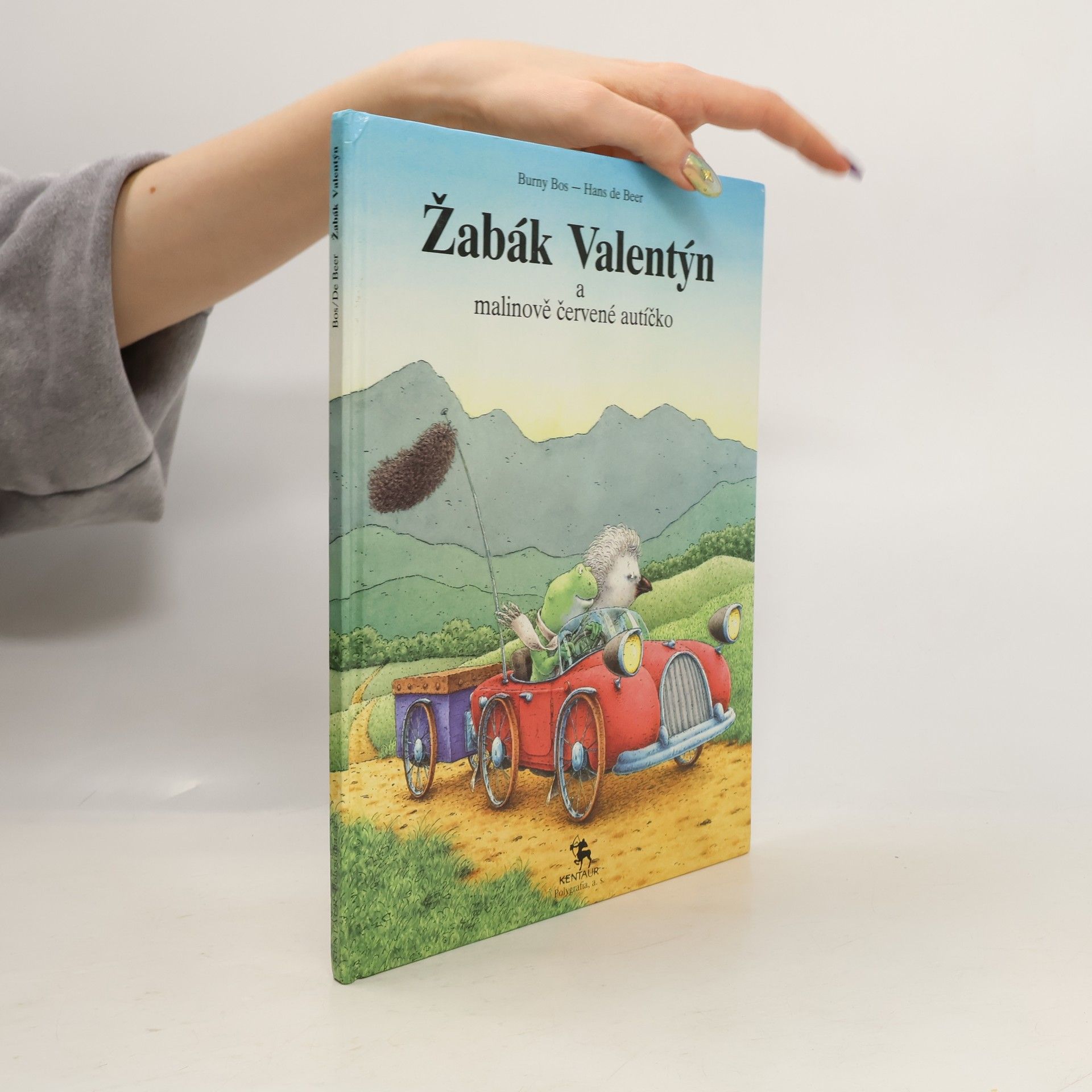 Burny Bos Žabák Valentýn a malinově červené autíčko