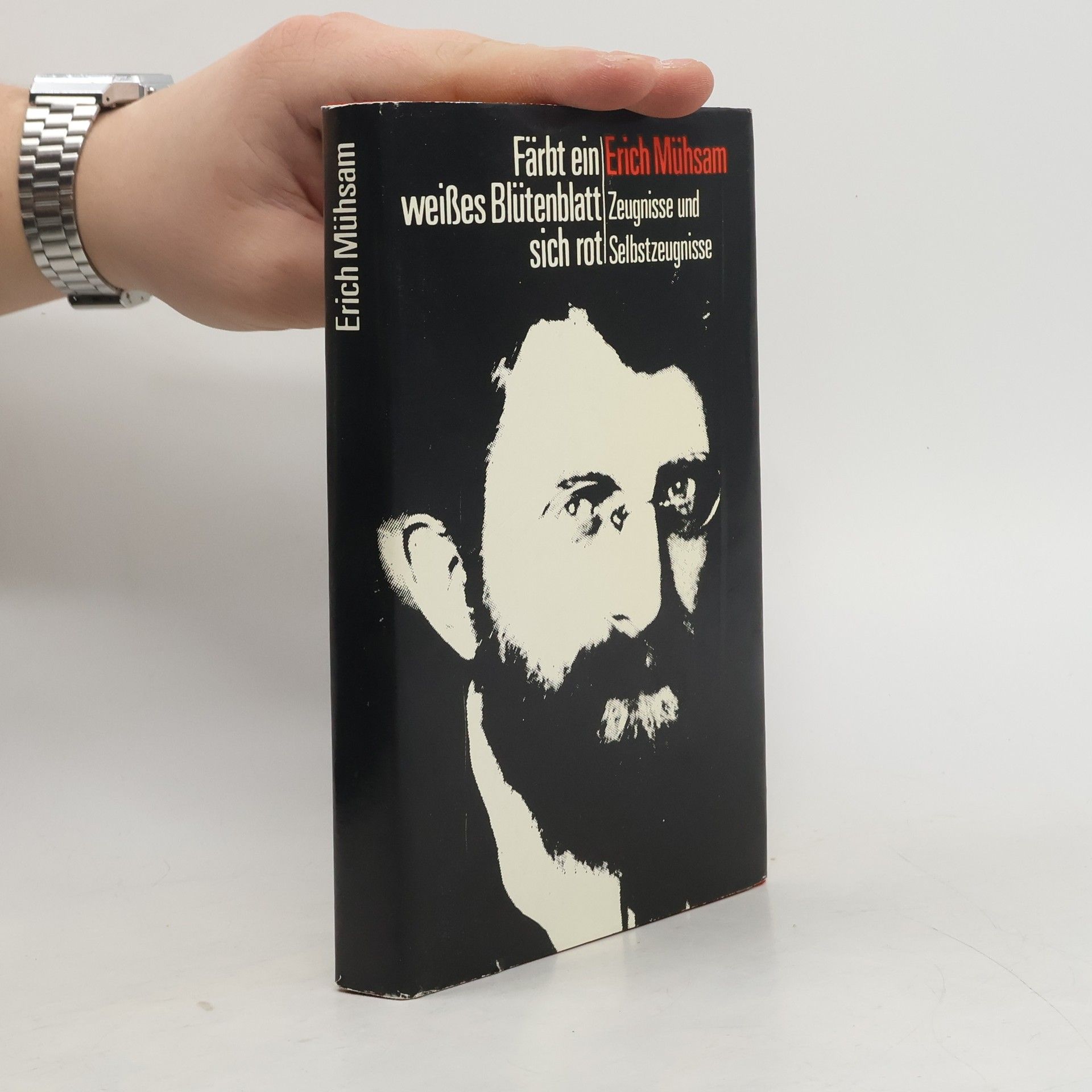 Erich Mühsam Fäbrt ein weißes Blütenblatt sich rot