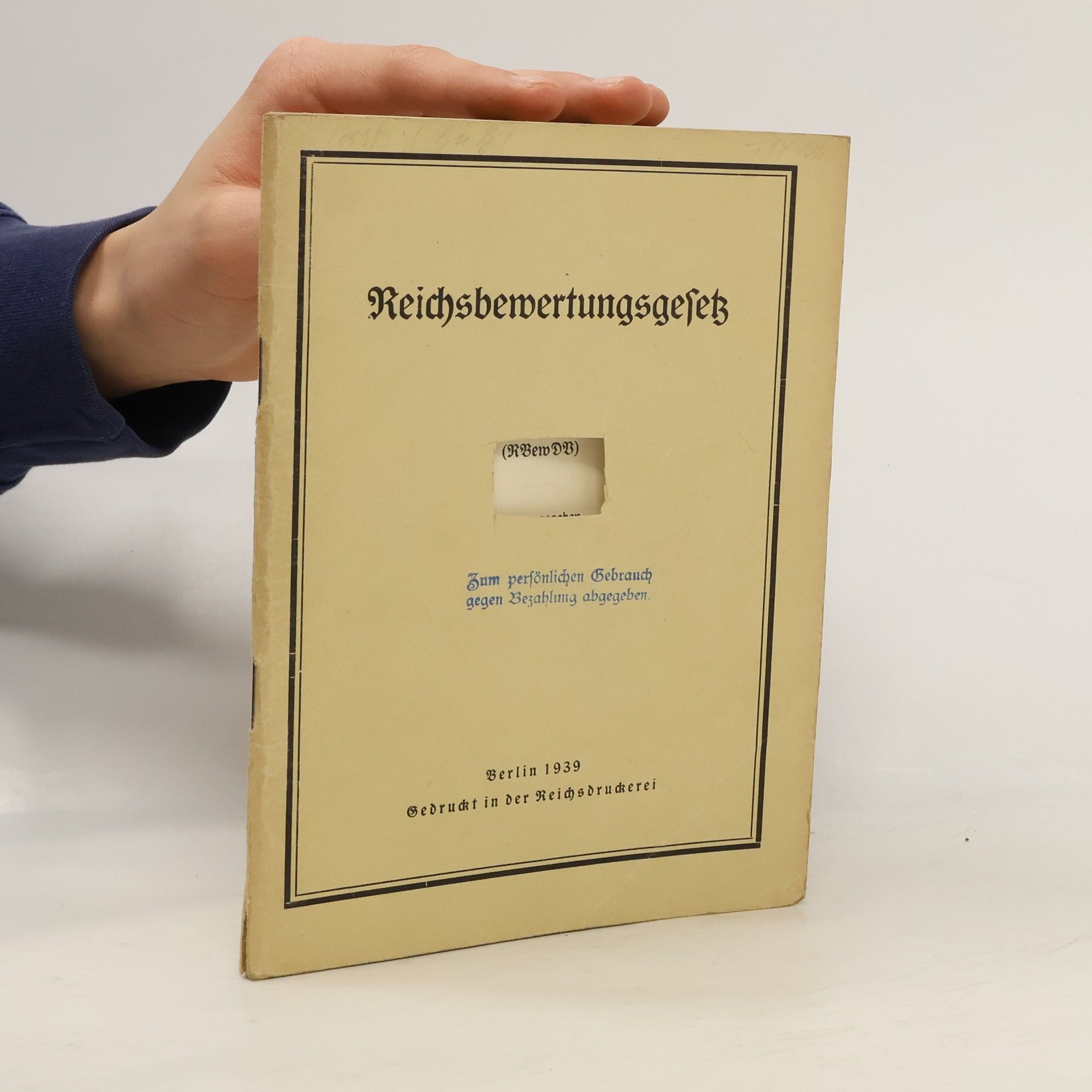 Autorenkollektiv Reichsbewertungsgesetz