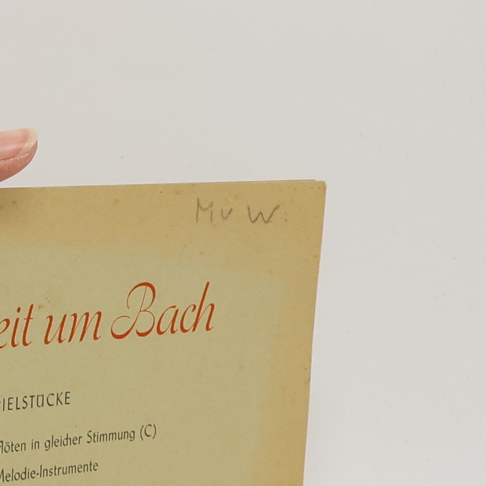 Hans Fischer Aus der Zeit um Bach
