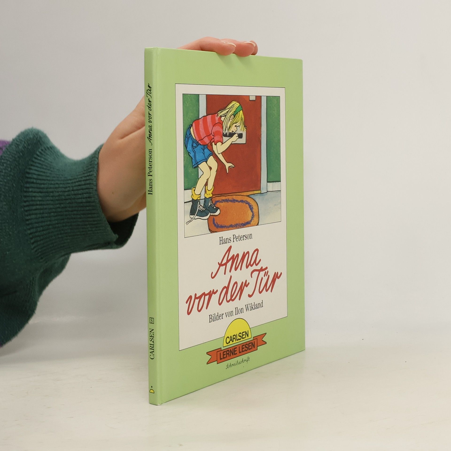 Hans Peterson Anna vor der Tür. Schreibschrift