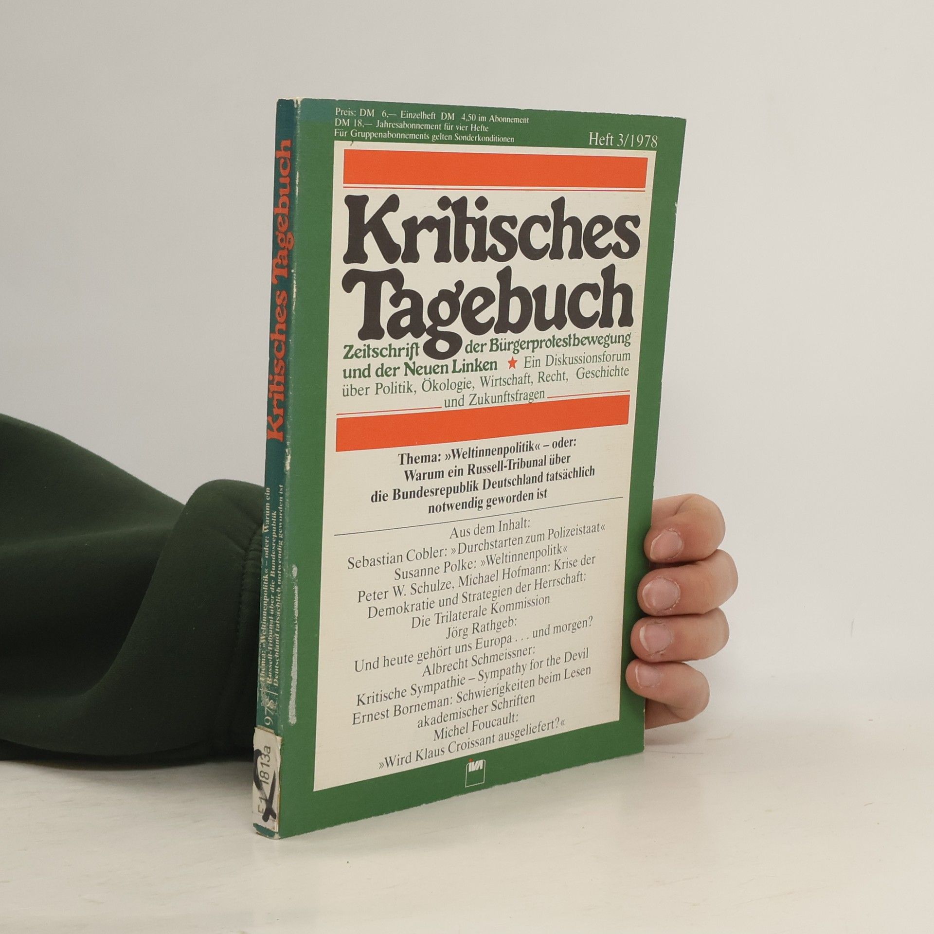Collectif d'auteurs Kritisches Tagebuch. Heft 3/1978