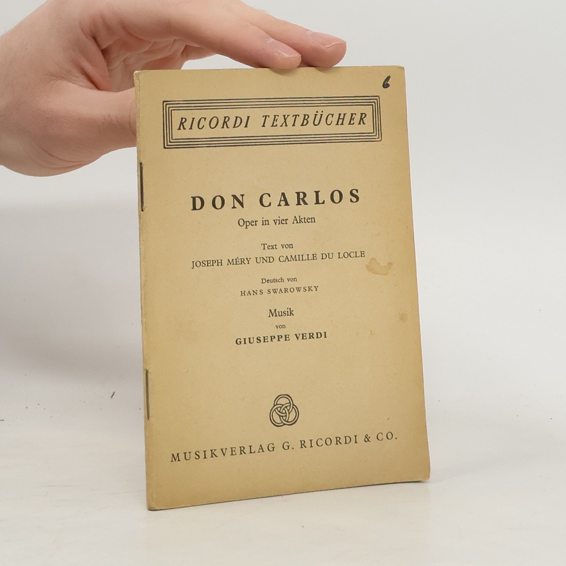 Collectif d'auteurs Don Carlos. Oper in vier Akten