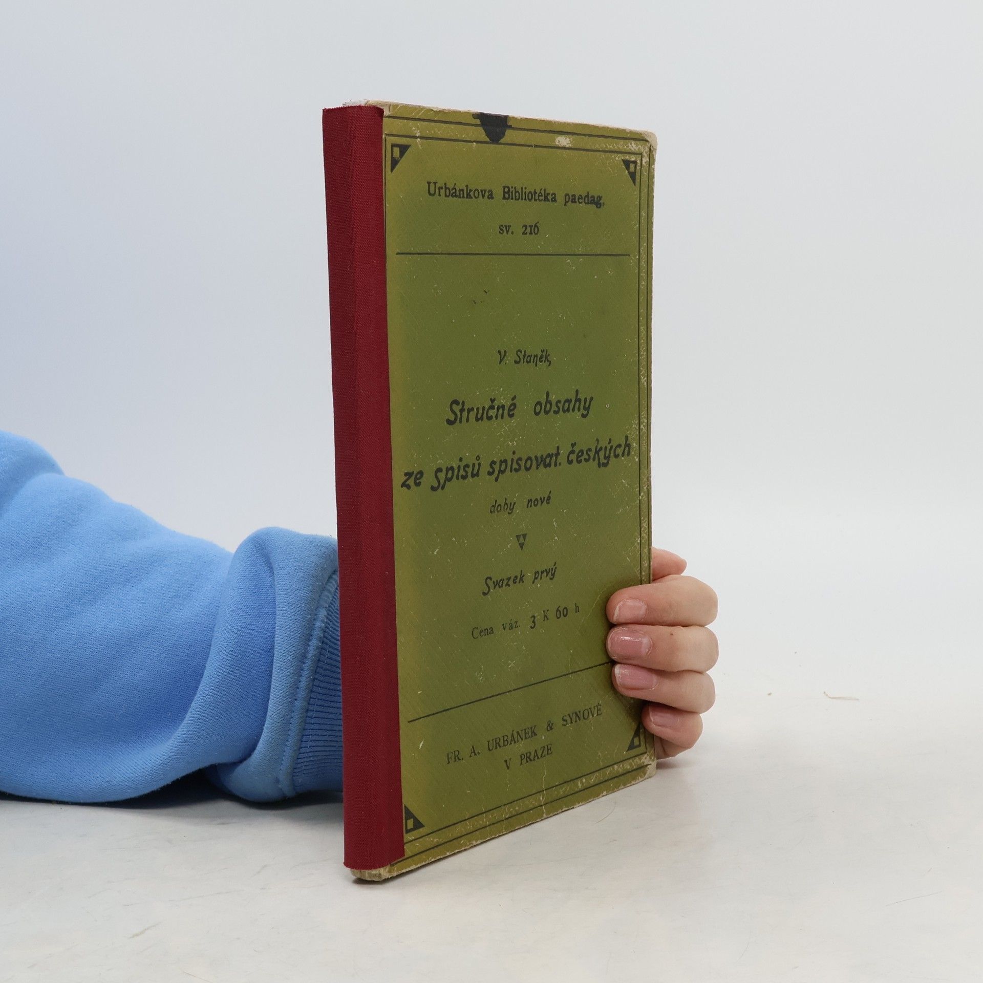 Václav Staněk Stručné obsahy ze spisů spisovatelův českých doby nové 1