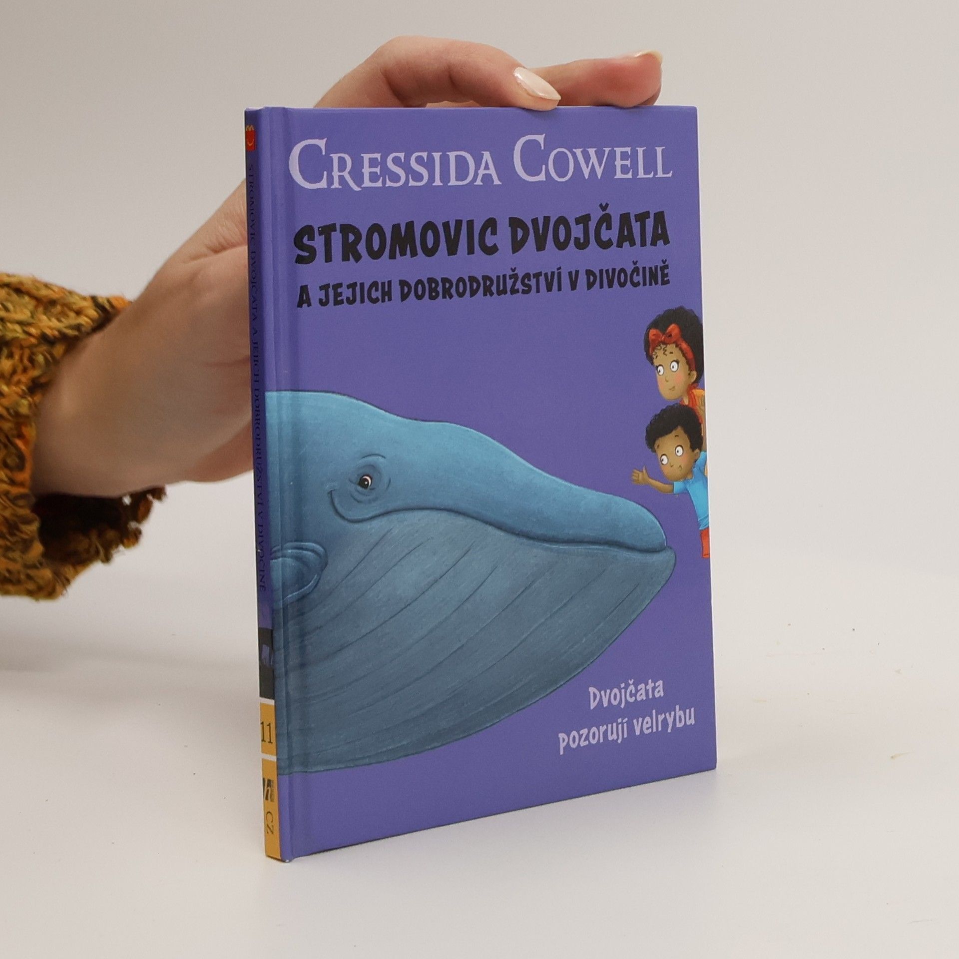 Cressida Cowell Stromovic dvojčata a jejich dobrodružství v divočině. Dvojčata pozorují velrybu