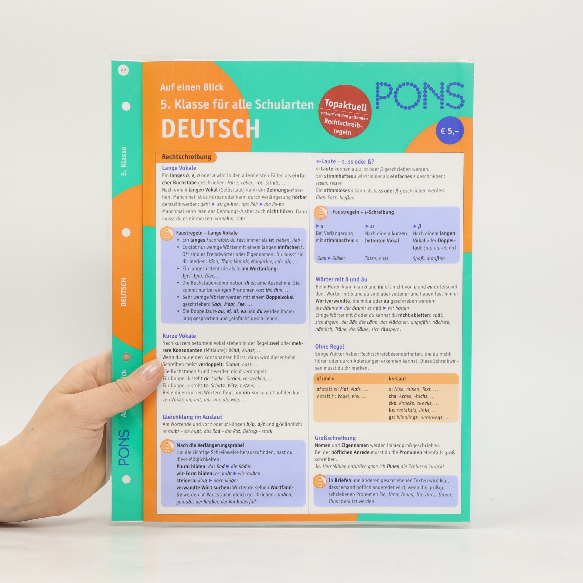 5. Klasse: PONS Deutsch auf einen Blick