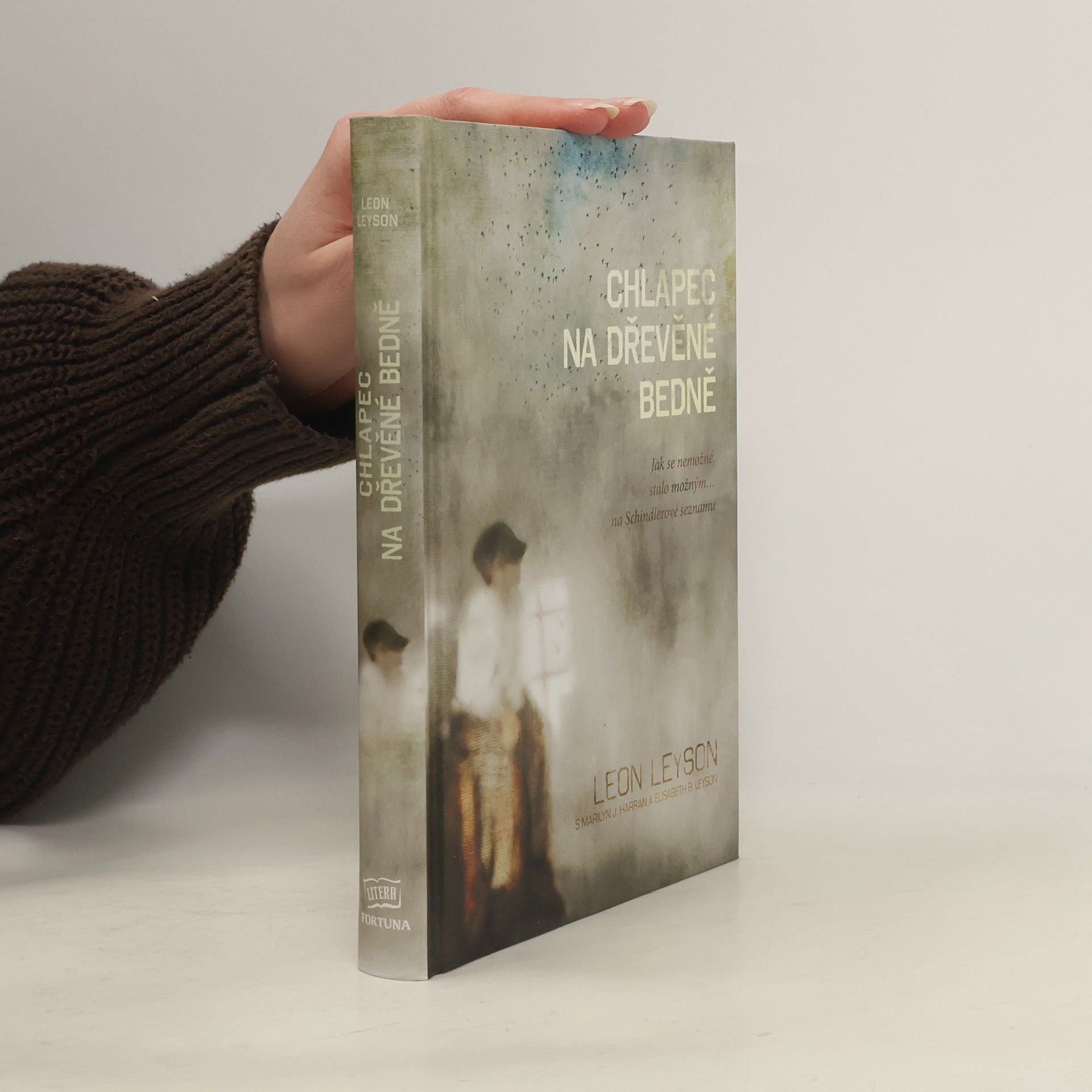 Chlapec na dřevěné bedně