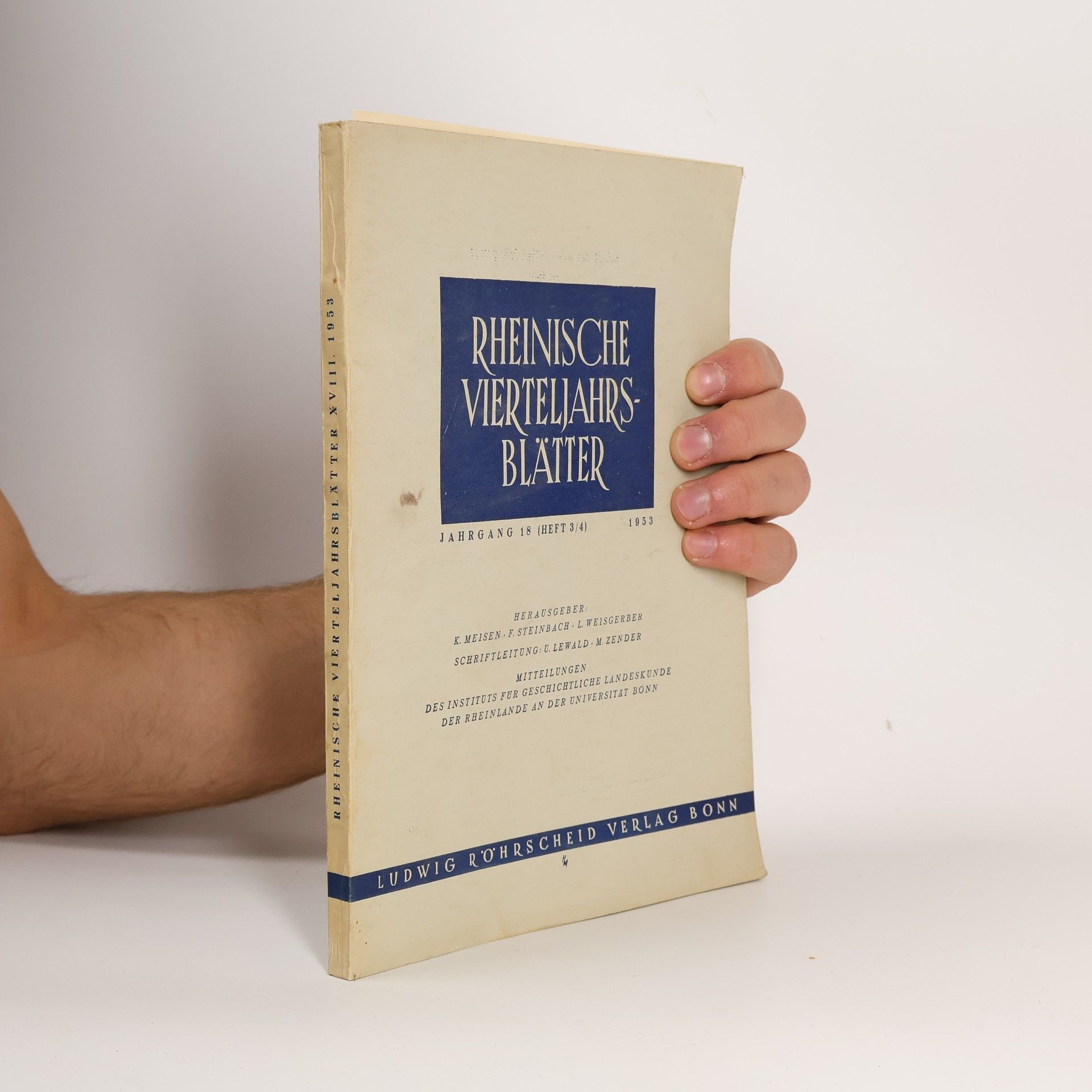 Autorenkollektiv Rheinische Vierteljahrsblätter 1953