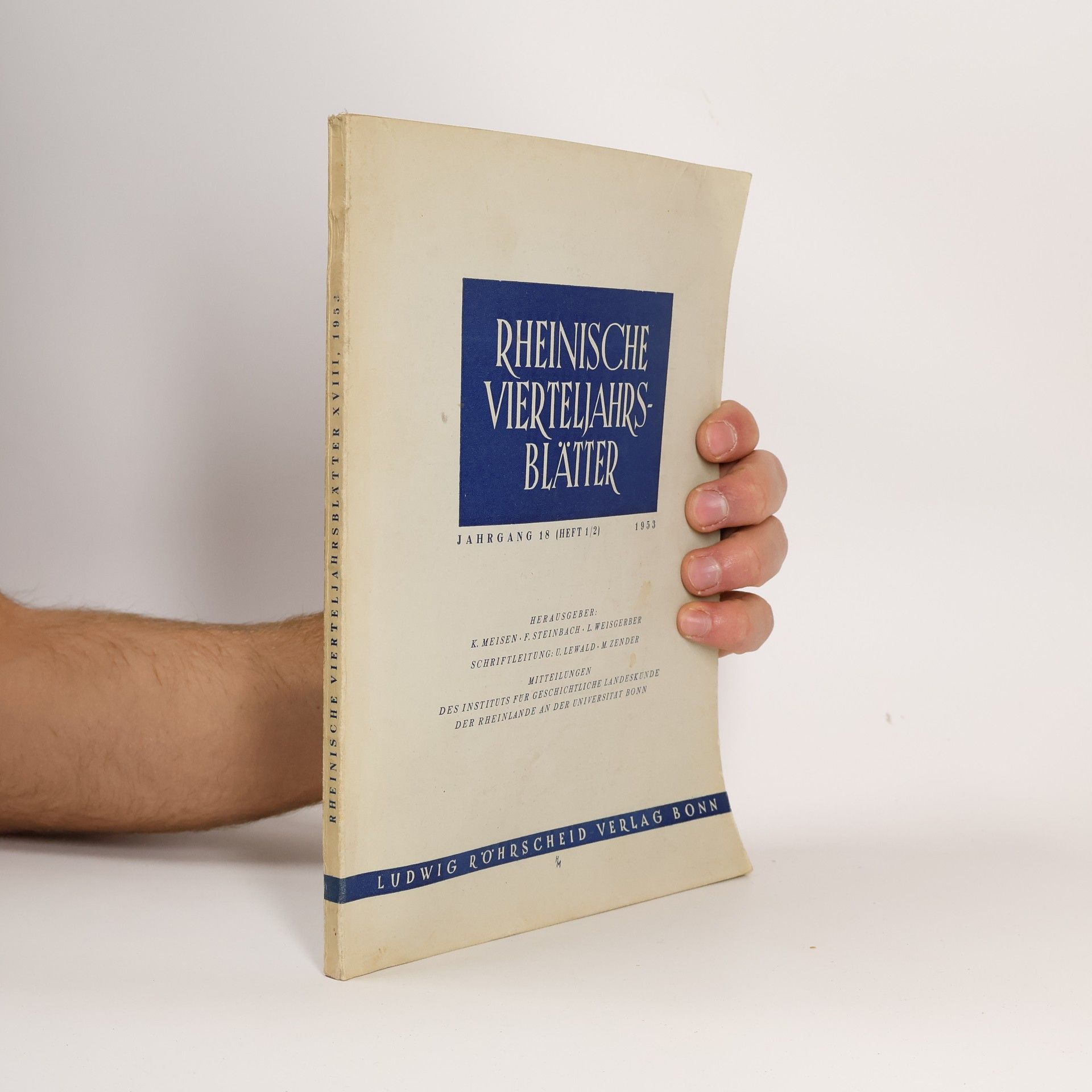 Autorenkollektiv Rheinische Vierteljahrsblätter 1953. Heft 1/2