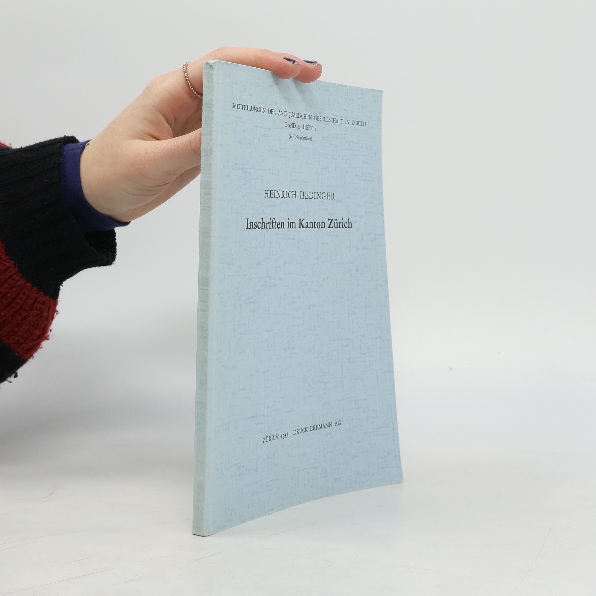 Heinrich Hedinger Inschriften im Kanton Zürich