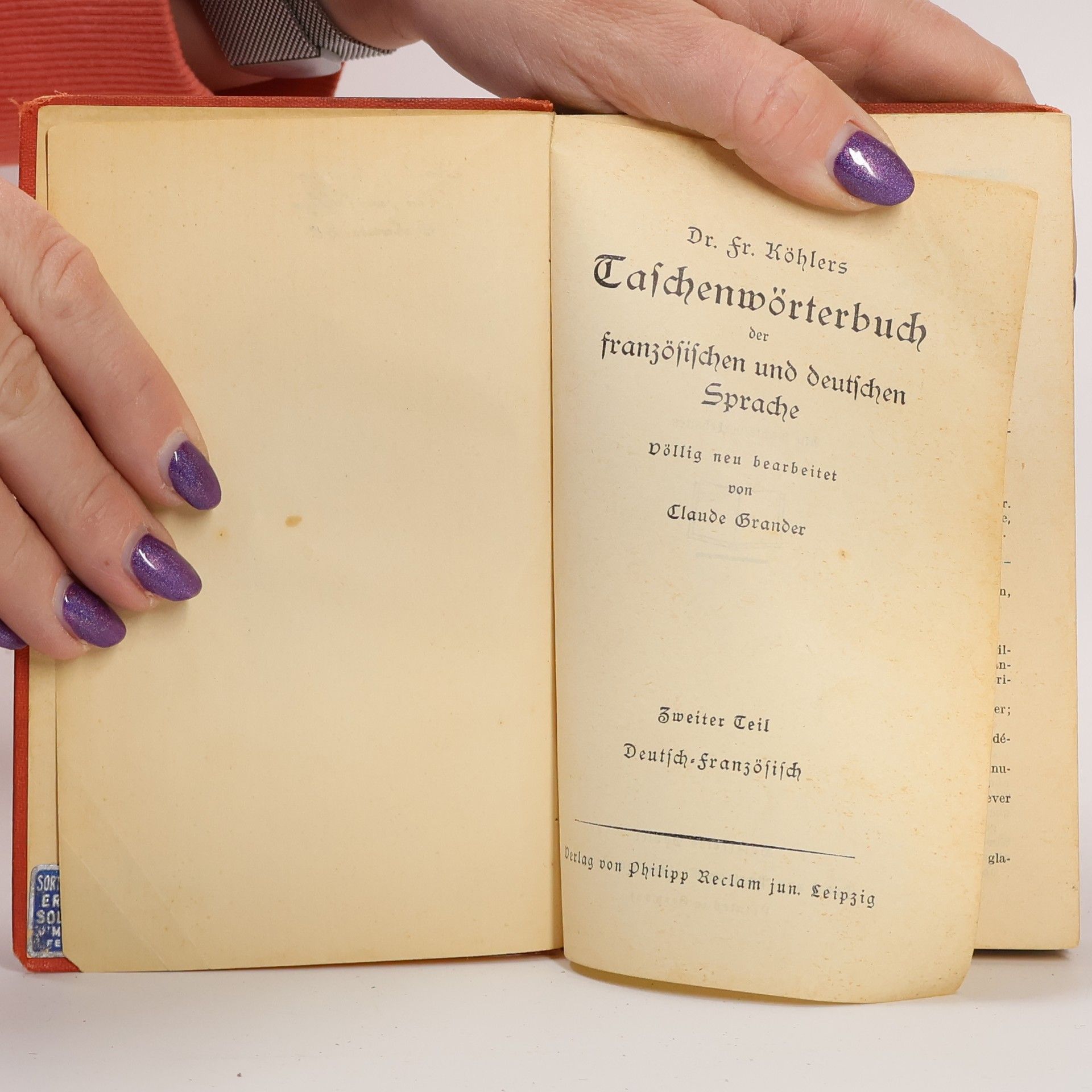 Claude Grander Französisches Taschenwörterbuch der französischen und deutschen Sprache