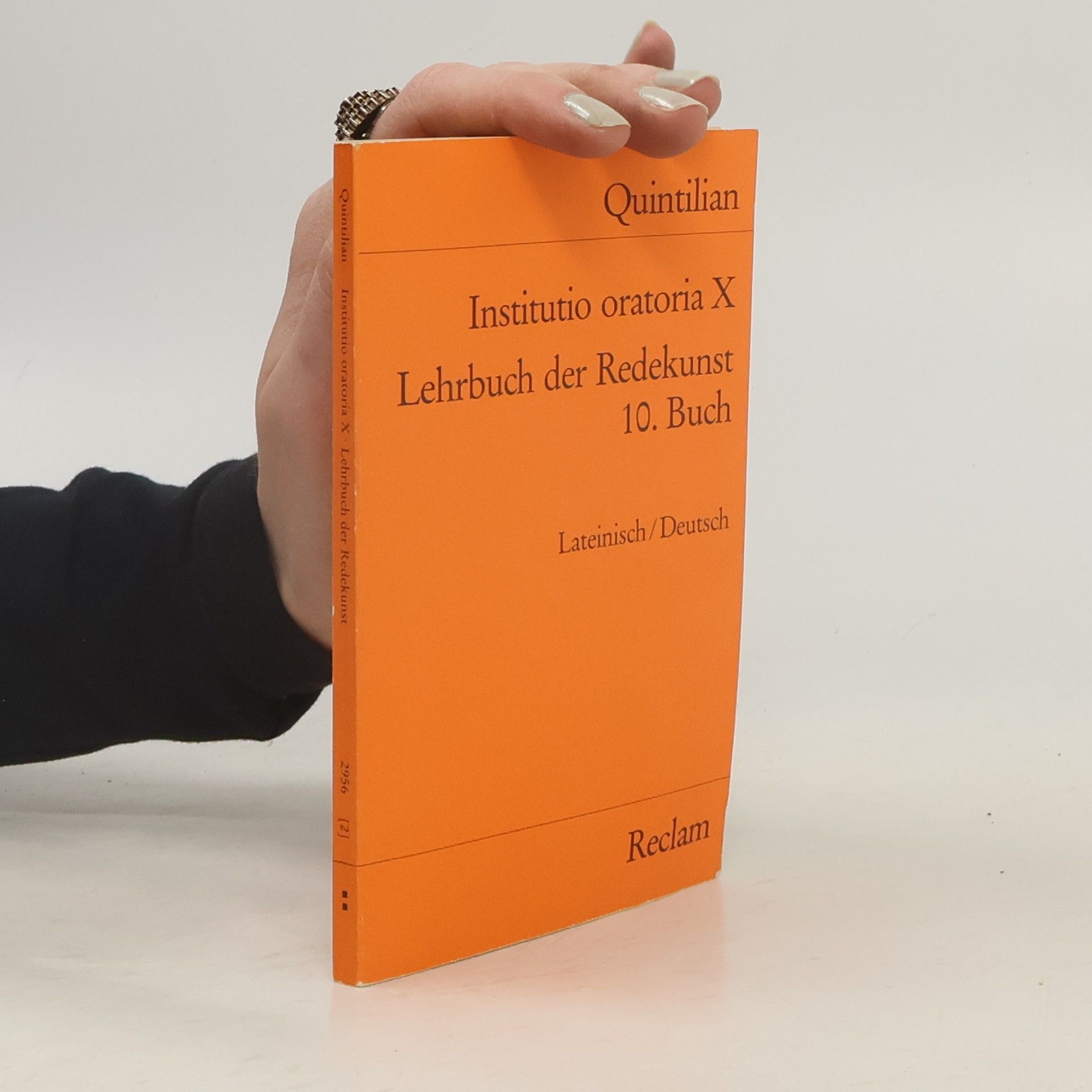 Quintilian Institutio oratoria X [decem]